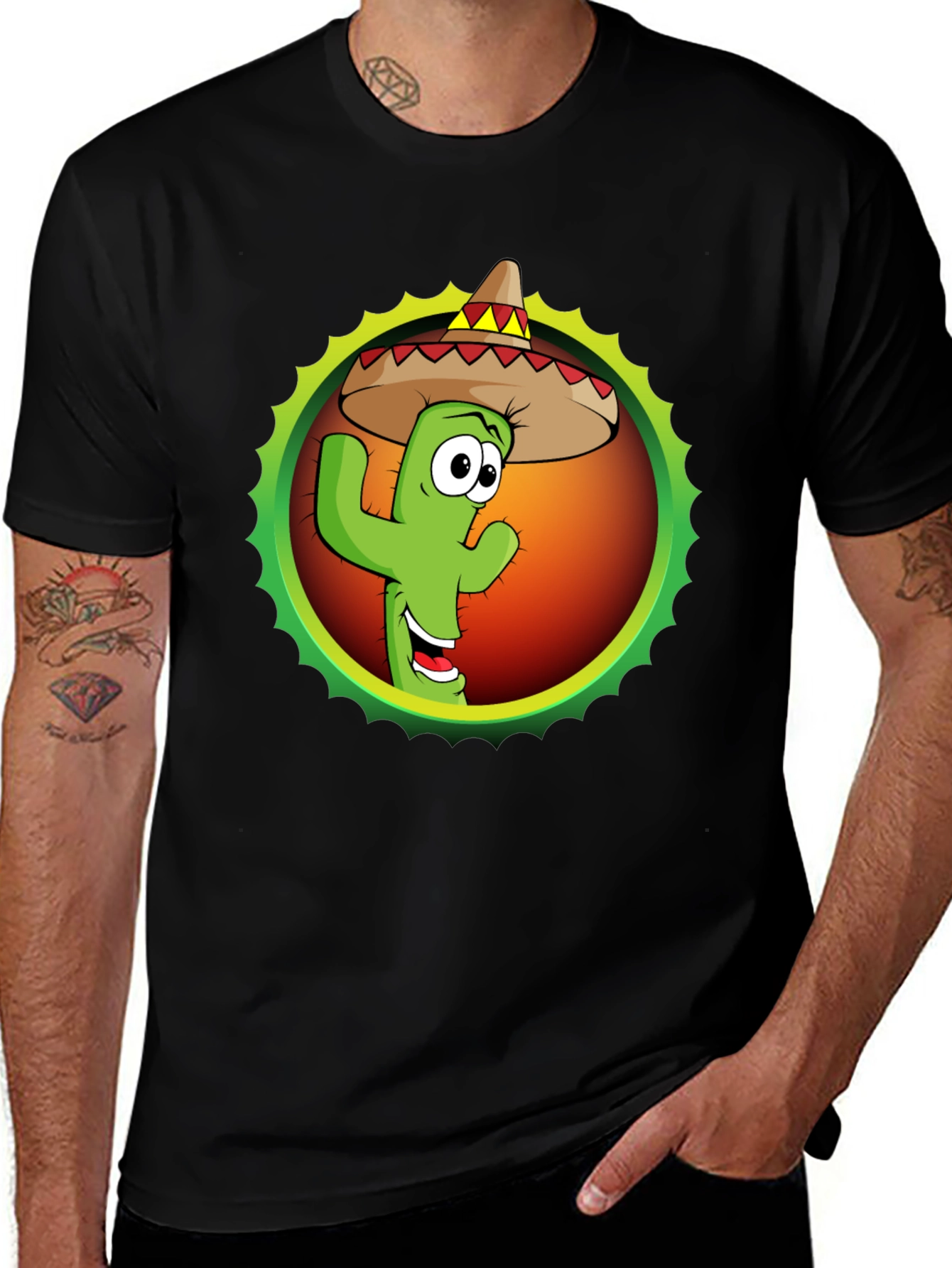 Cactus Sombrero Graphic T-Shirt