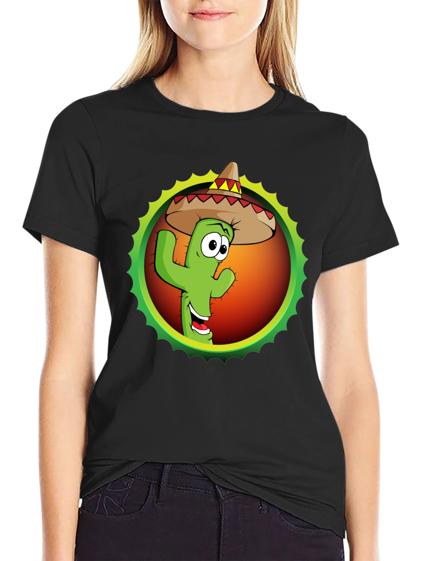 Cactus Sombrero Graphic T-Shirt