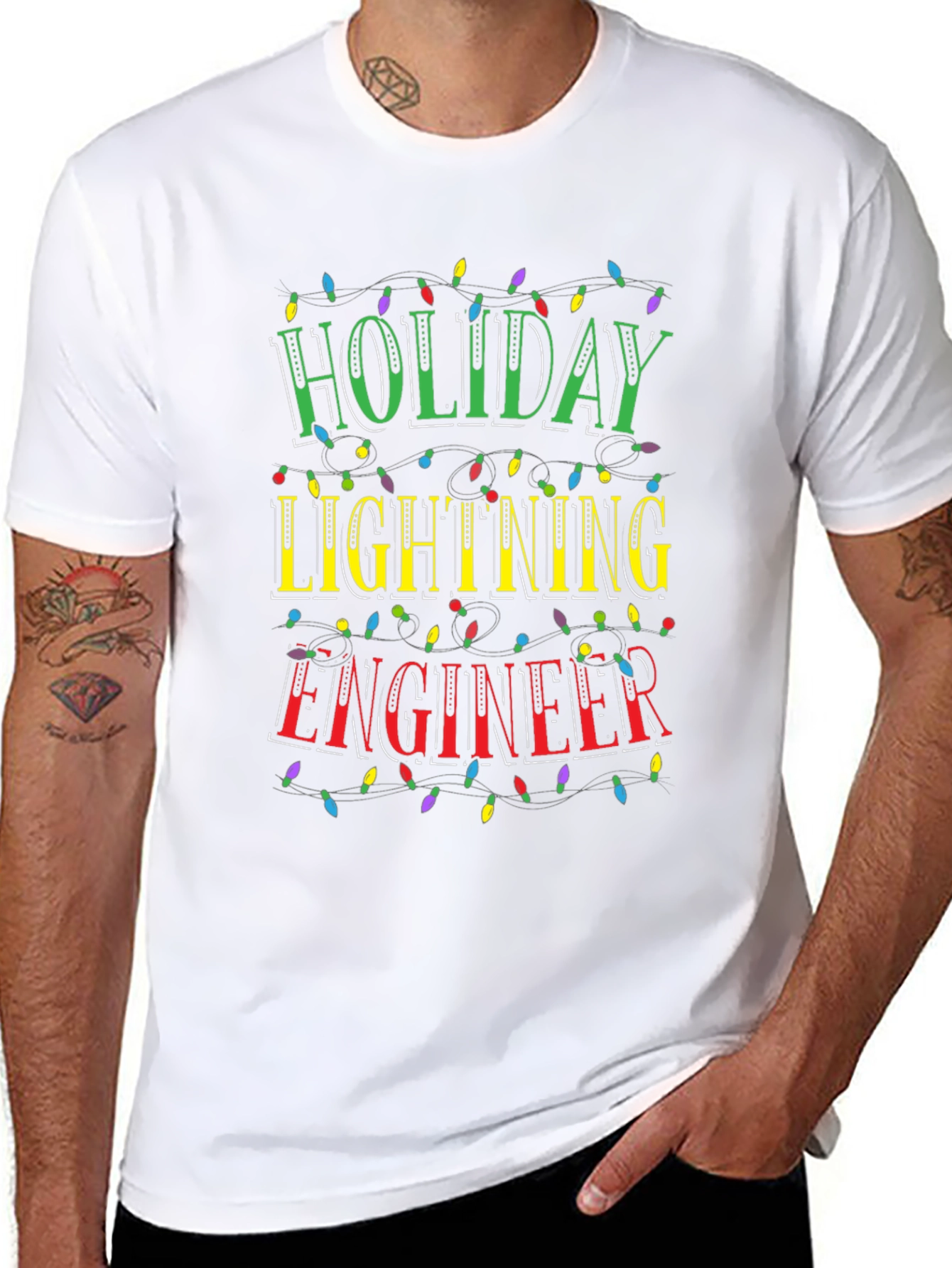 Holiday Lighting Engineer Graphic Tee - Christmas Lights Design