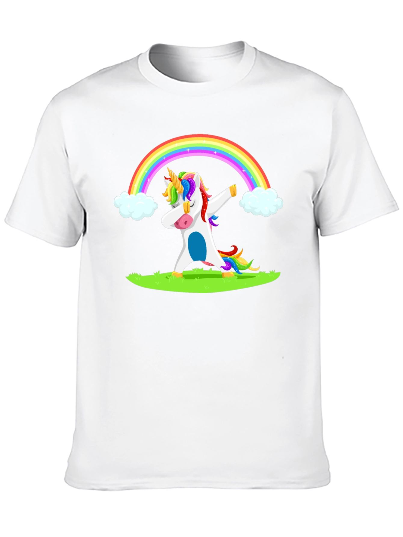 Dabbing Unicorn Rainbow Graphic T-Shirt