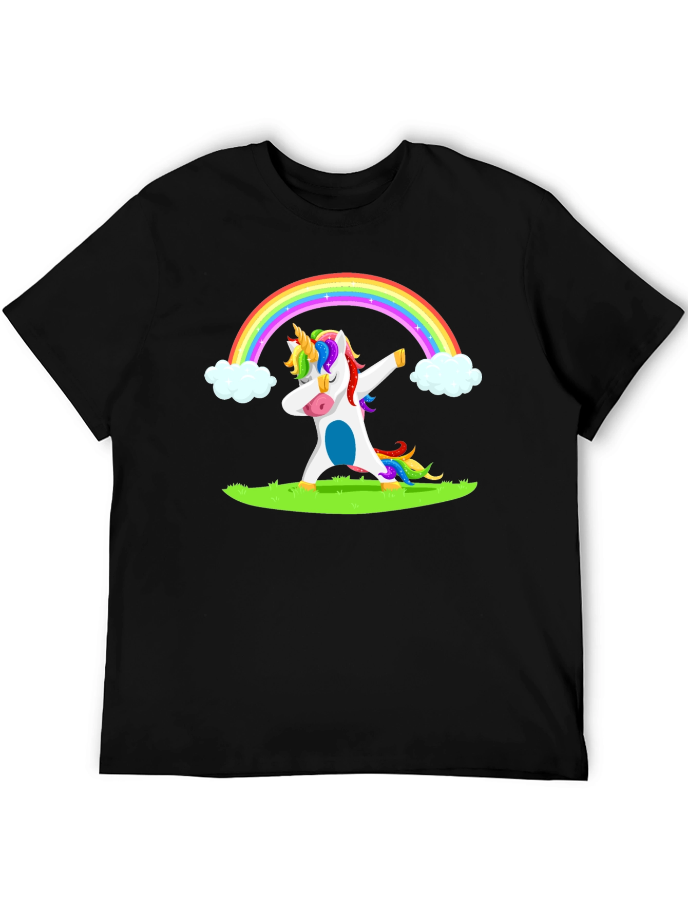 Dabbing Unicorn Rainbow Graphic T-Shirt