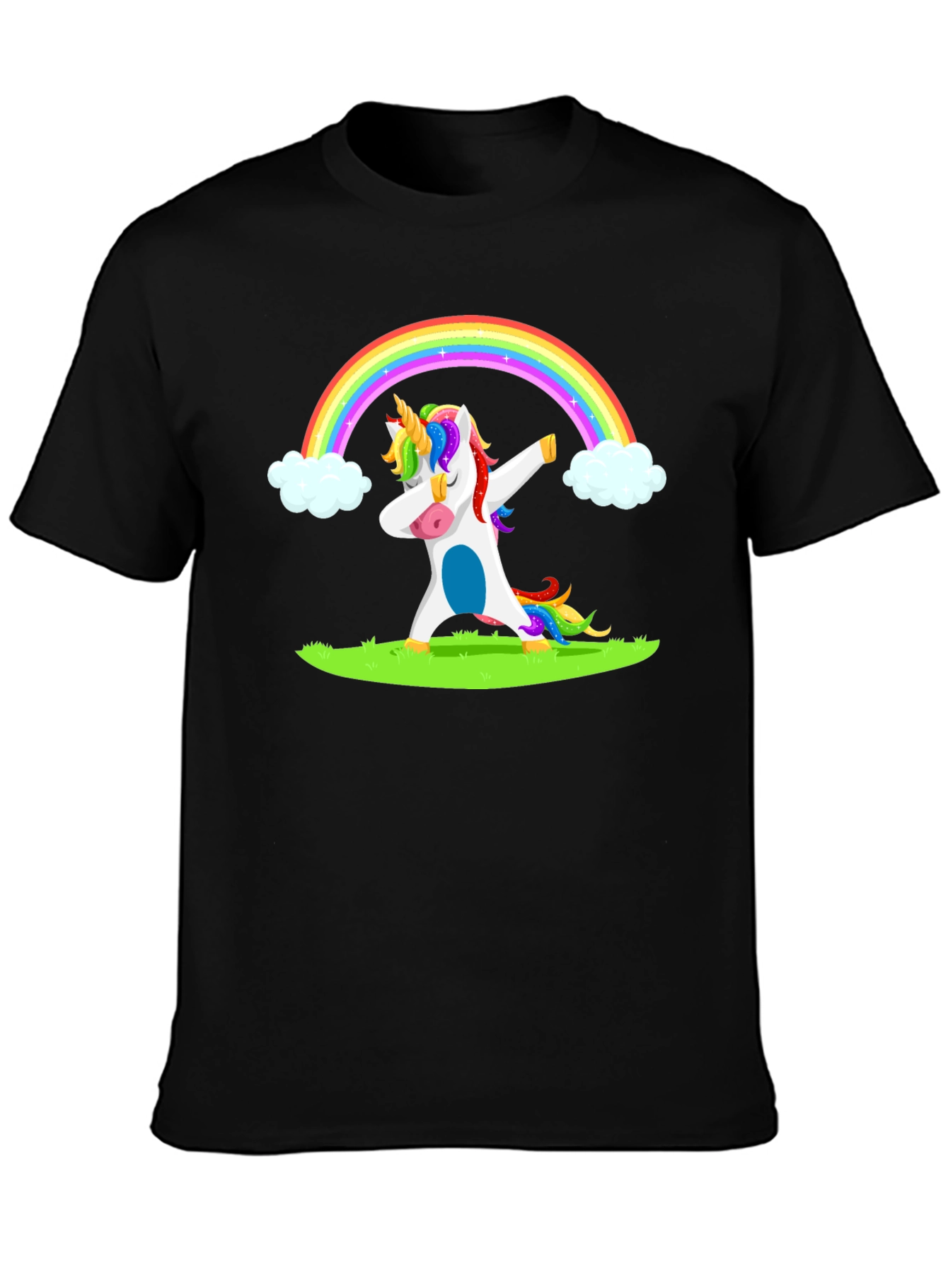 Dabbing Unicorn Rainbow Graphic T-Shirt