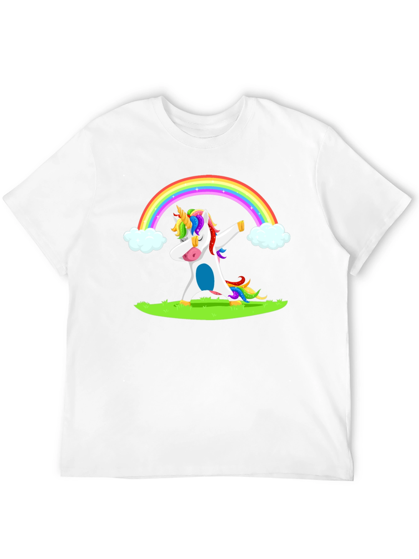 Dabbing Unicorn Rainbow Graphic T-Shirt