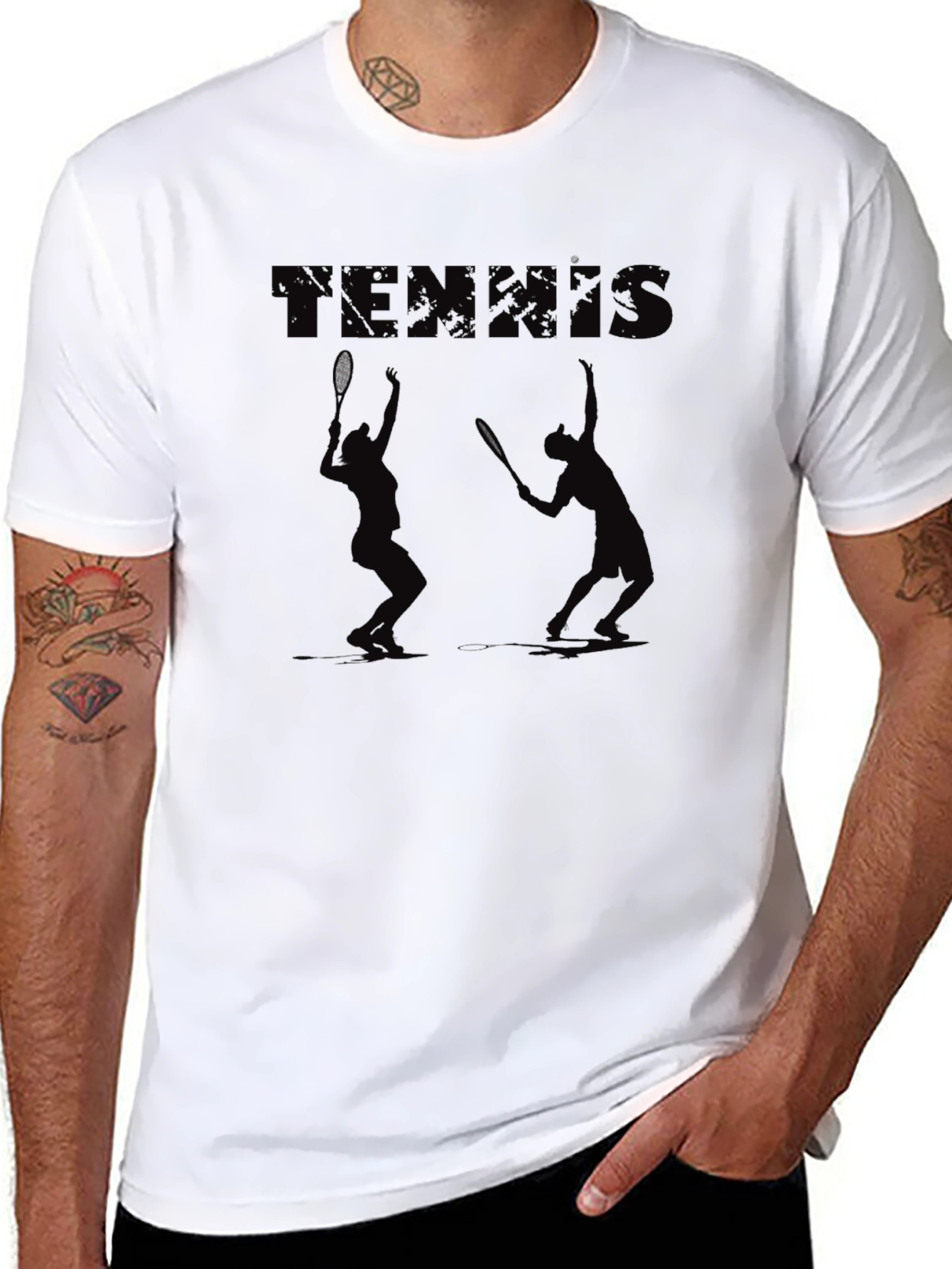 Tennis Graphic Black Tee