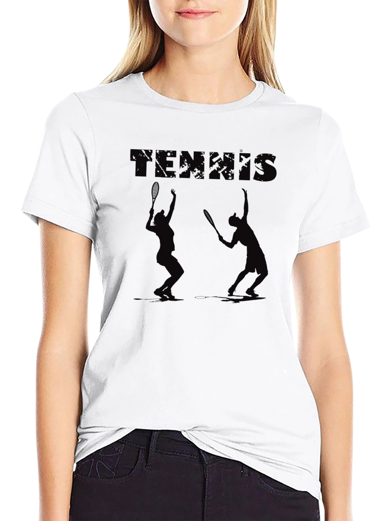 Tennis Graphic Black Tee