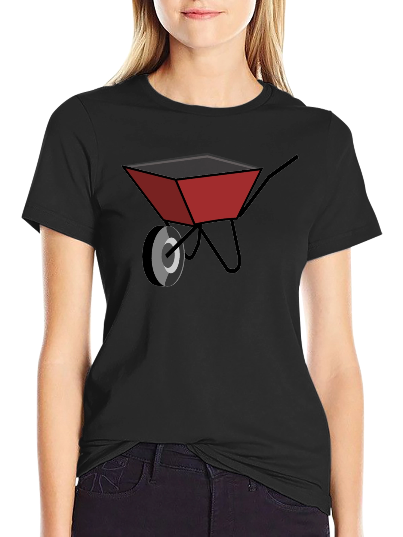 Mens Black Wheelbarrow Graphic T-Shirt