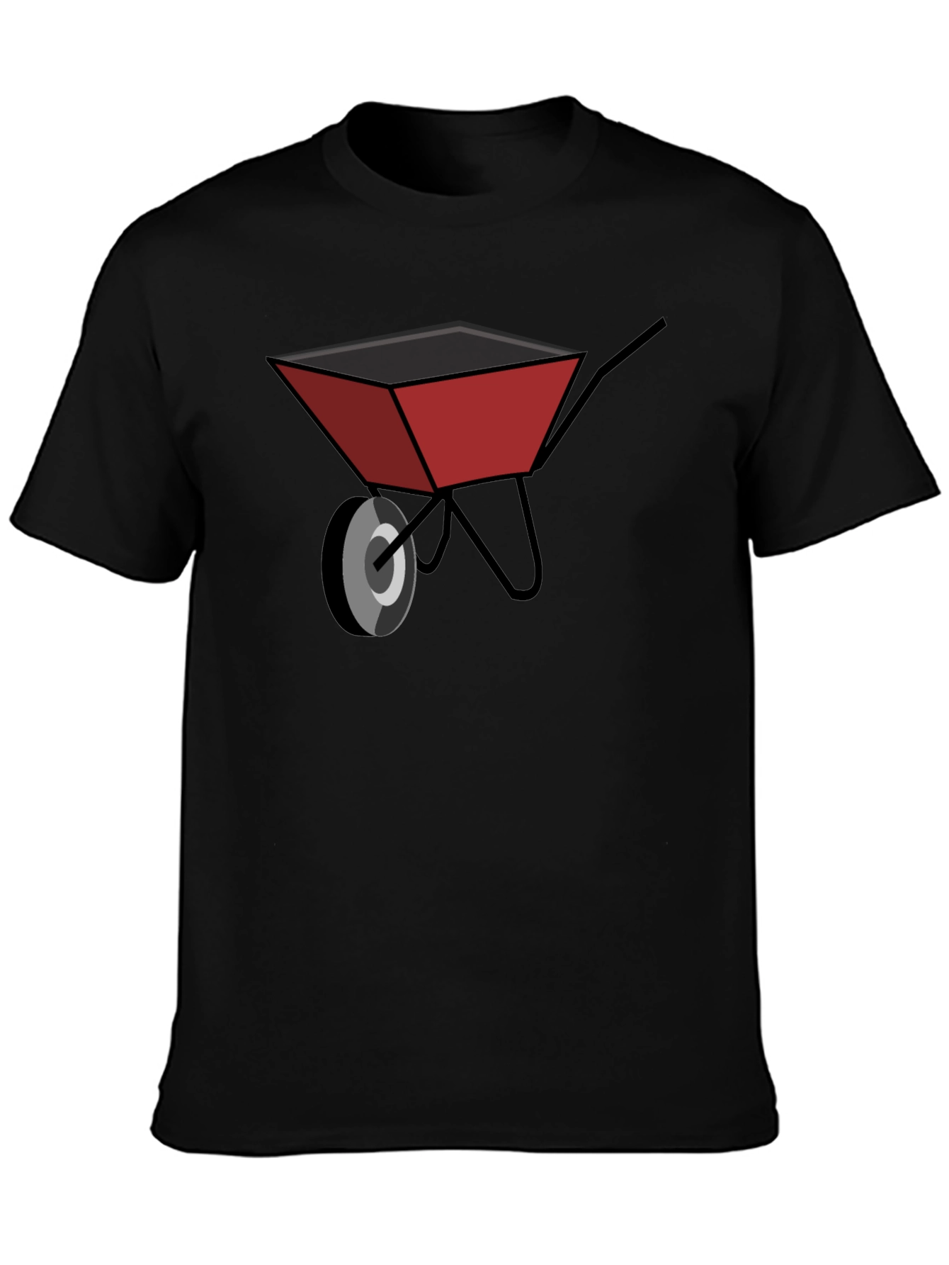 Mens Black Wheelbarrow Graphic T-Shirt