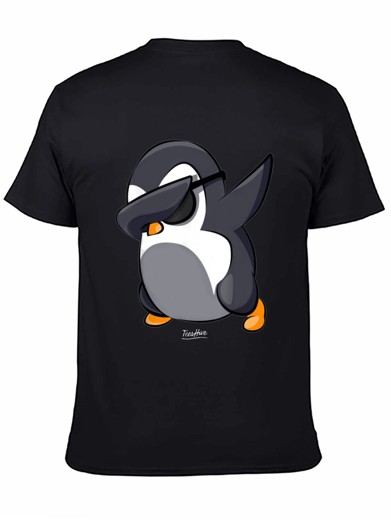 Dabbing Penguin Graphic Tee - Black