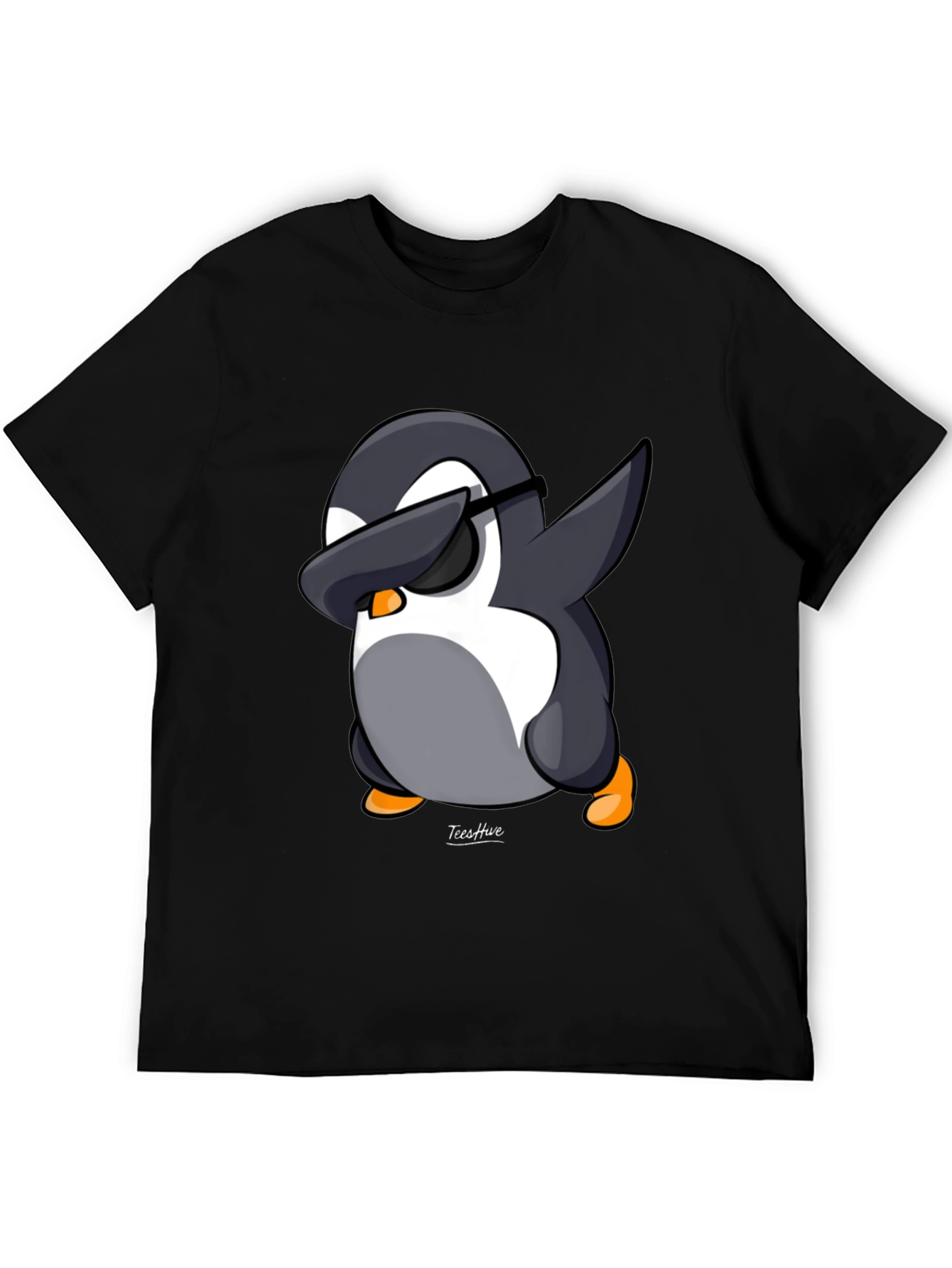Dabbing Penguin Graphic Tee - Black