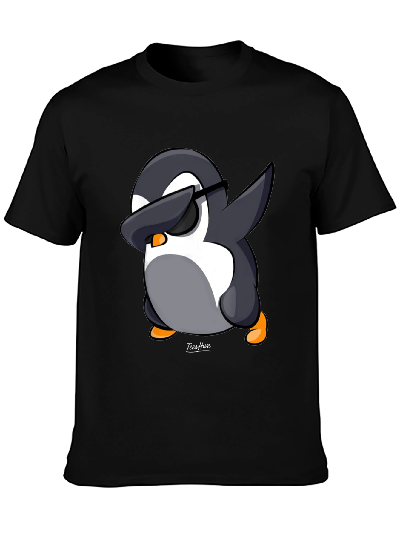Dabbing Penguin Graphic Tee - Black