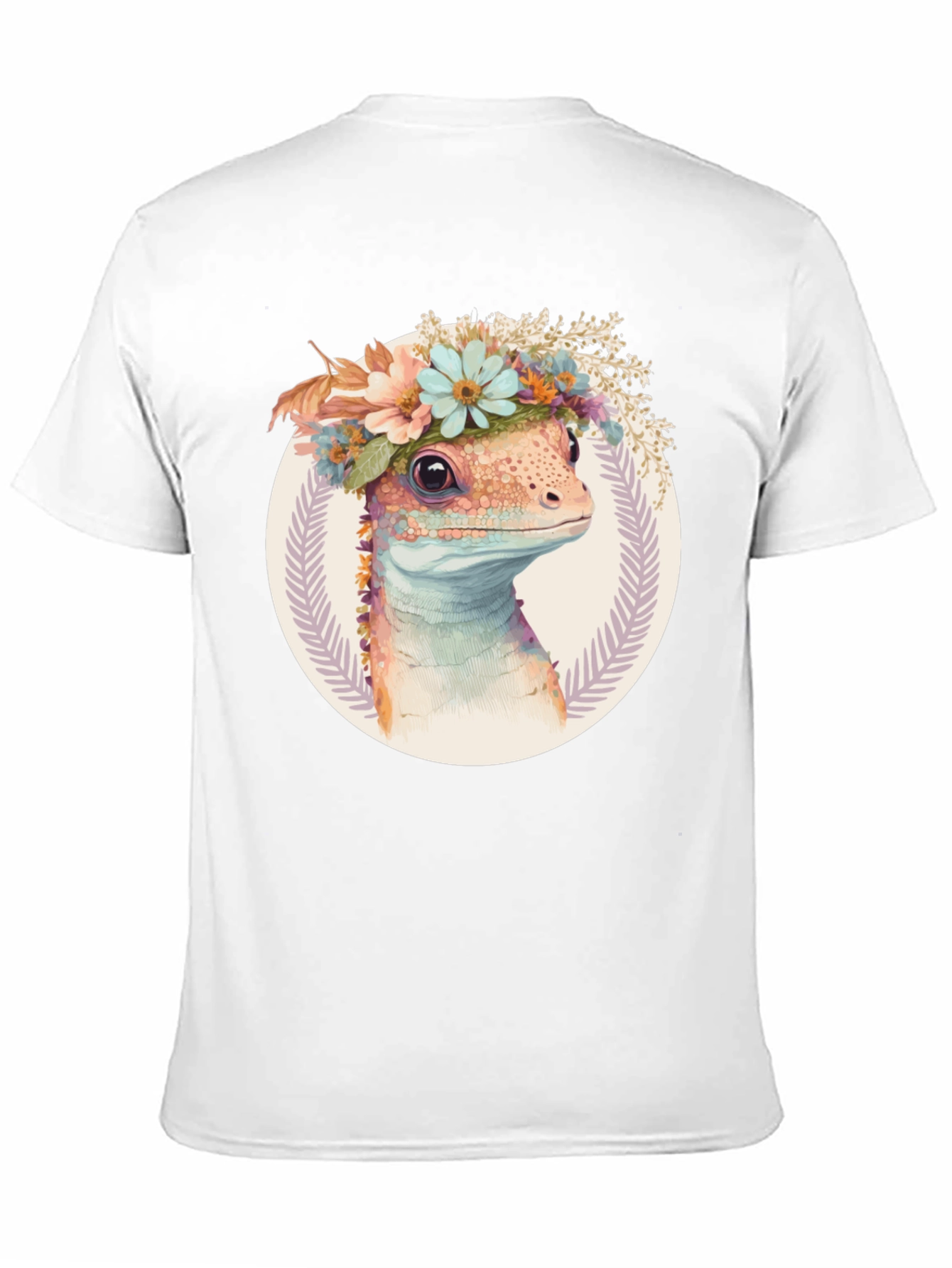 Lizard with Floral Crown Graphic Tee