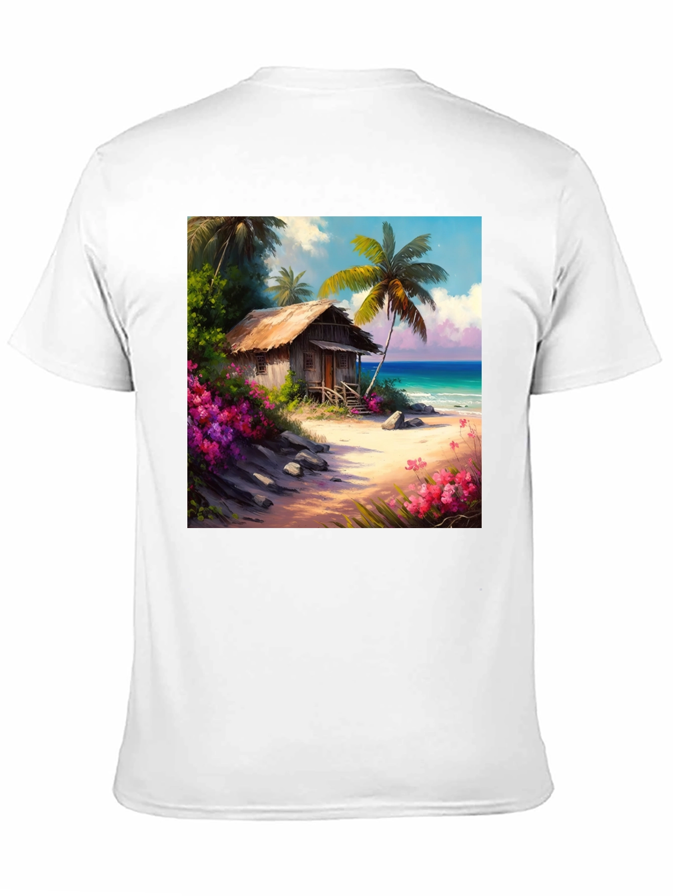 Tropical Beach Hut Graphic T-Shirt