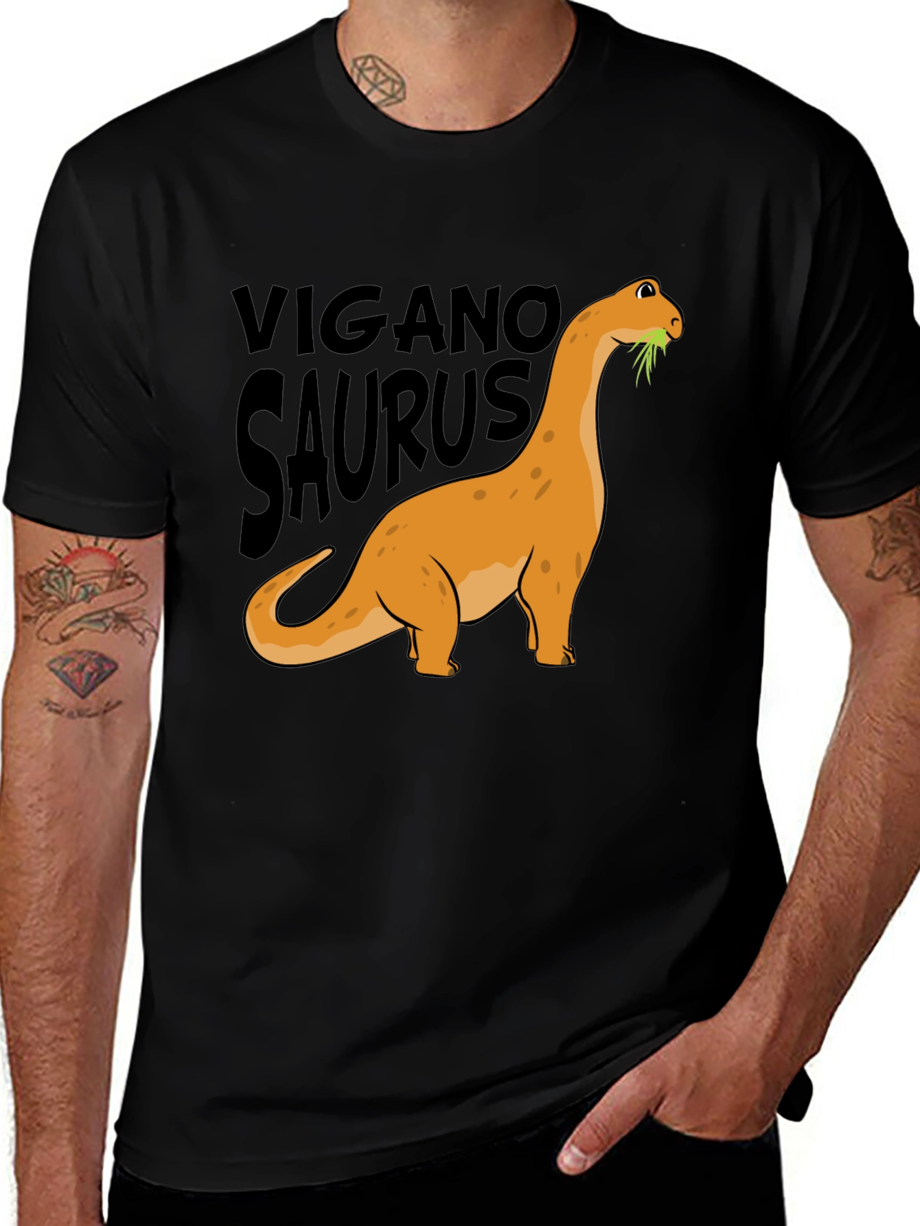 Vegan Dinosaur Graphic Tee - Organic Cotton Blend