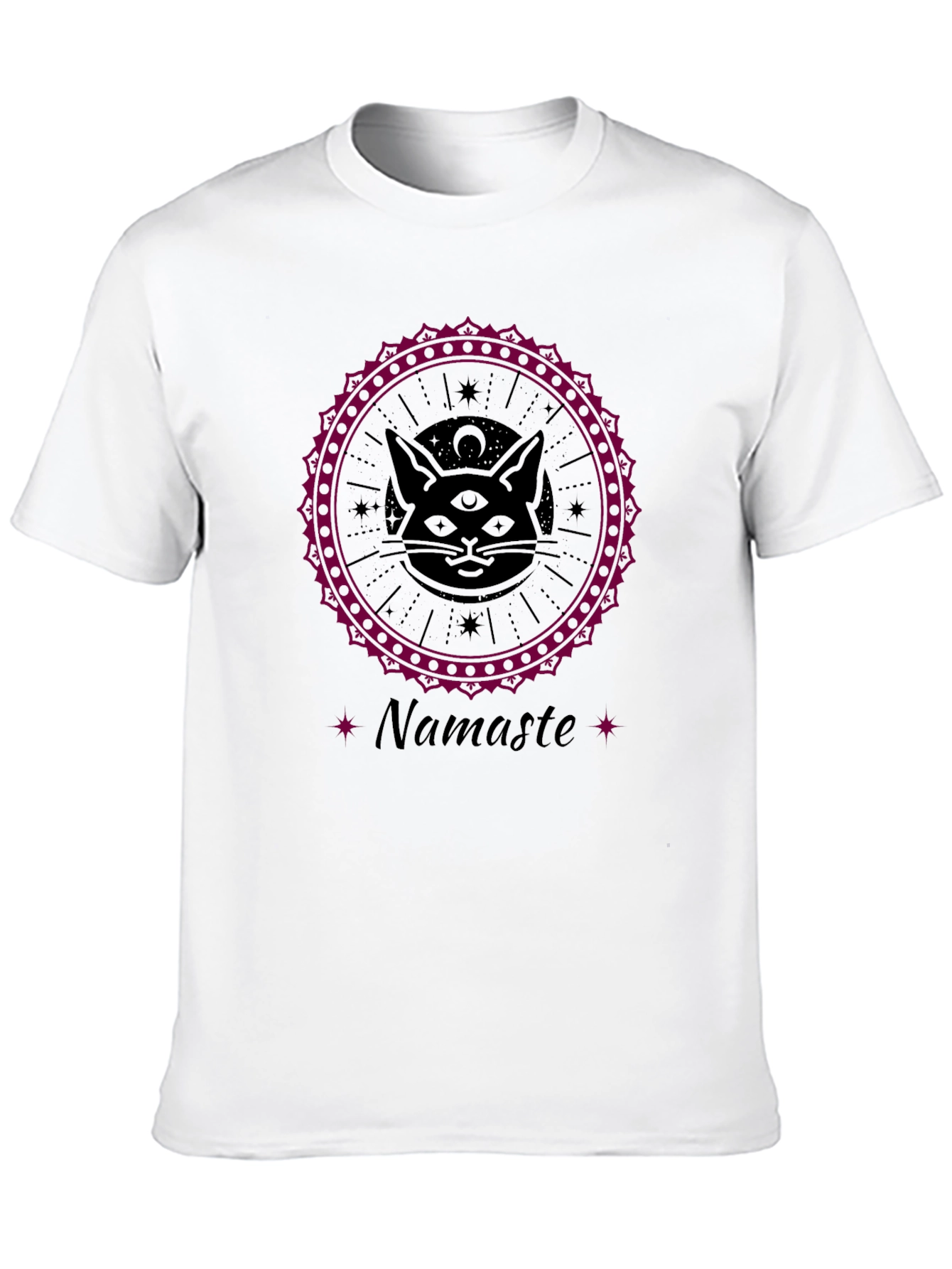 Third Eye Cat Namaste Graphic Tee