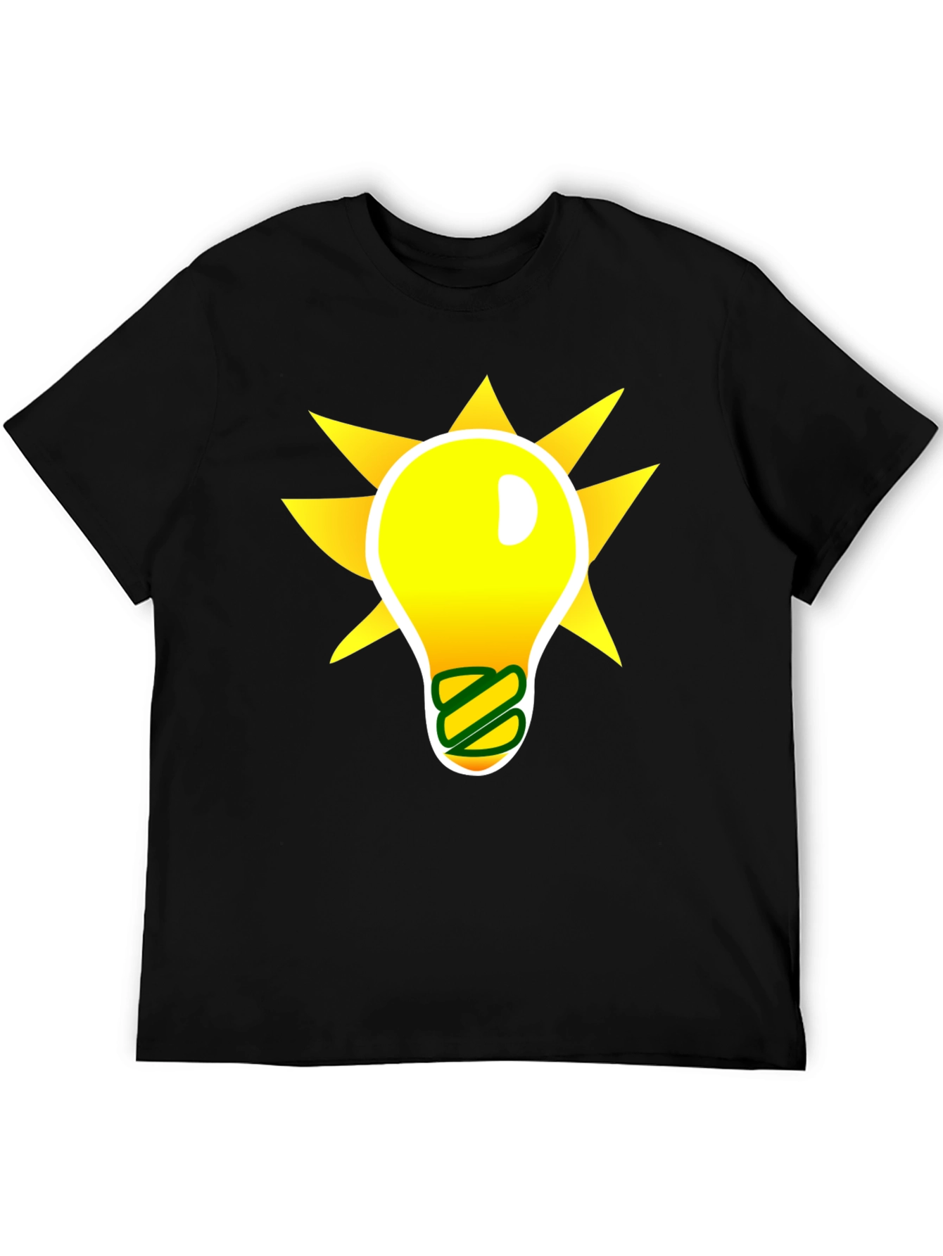 Idea Lightbulb Graphic T-Shirt - Black Cotton Blend