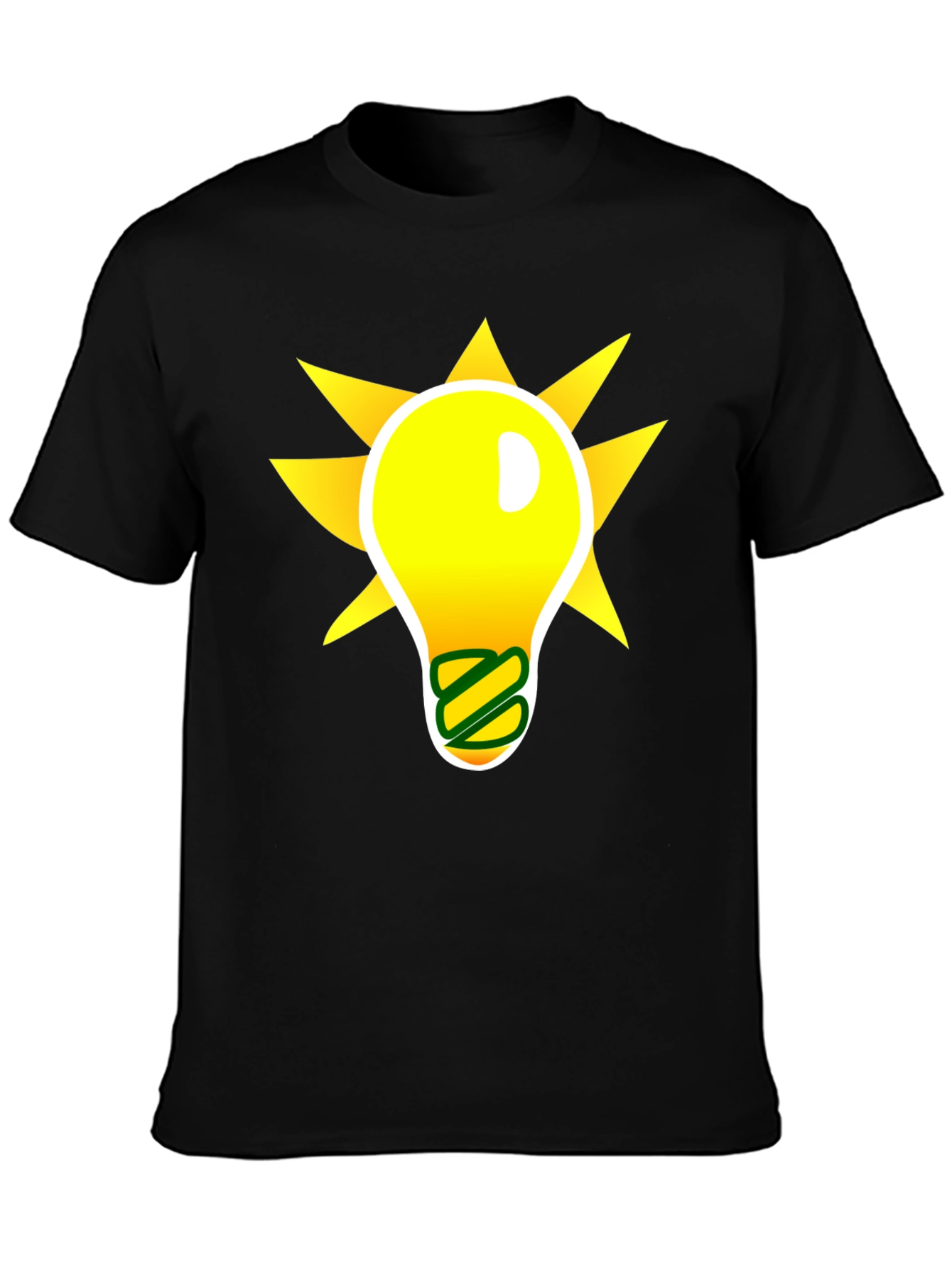 Idea Lightbulb Graphic T-Shirt - Black Cotton Blend