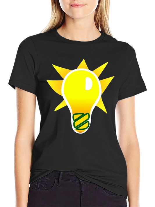 Idea Lightbulb Graphic T-Shirt - Black Cotton Blend