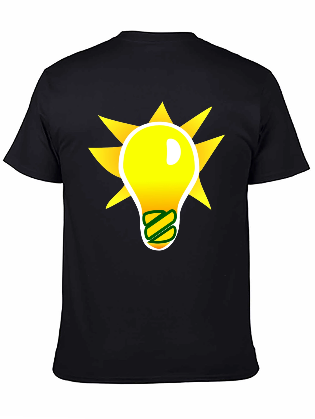 Idea Lightbulb Graphic T-Shirt - Black Cotton Blend