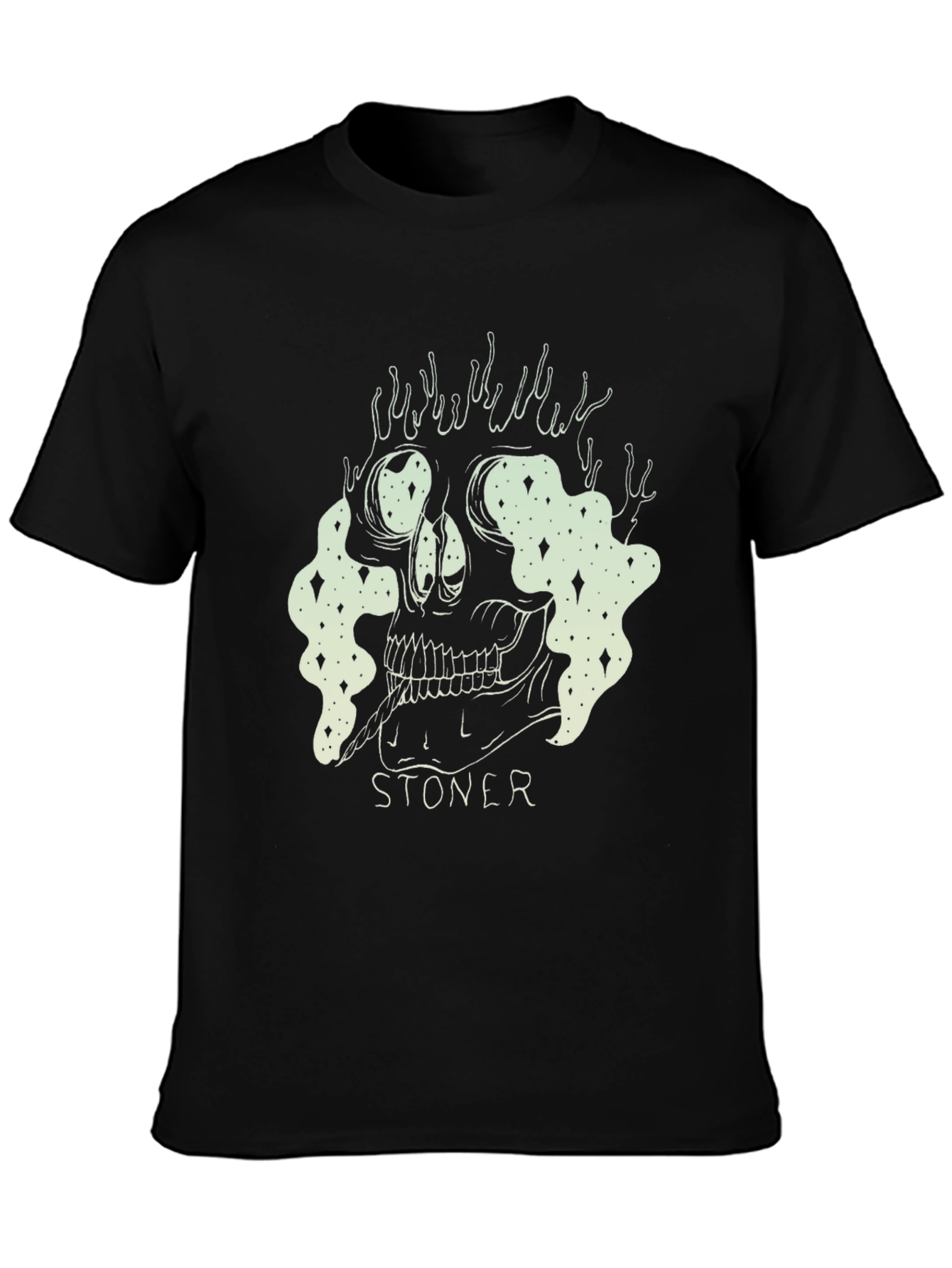 Stoner Skull Graphic Tee - Unisex Black T-Shirt