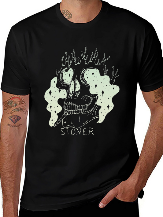 Stoner Skull Graphic Tee - Unisex Black T-Shirt
