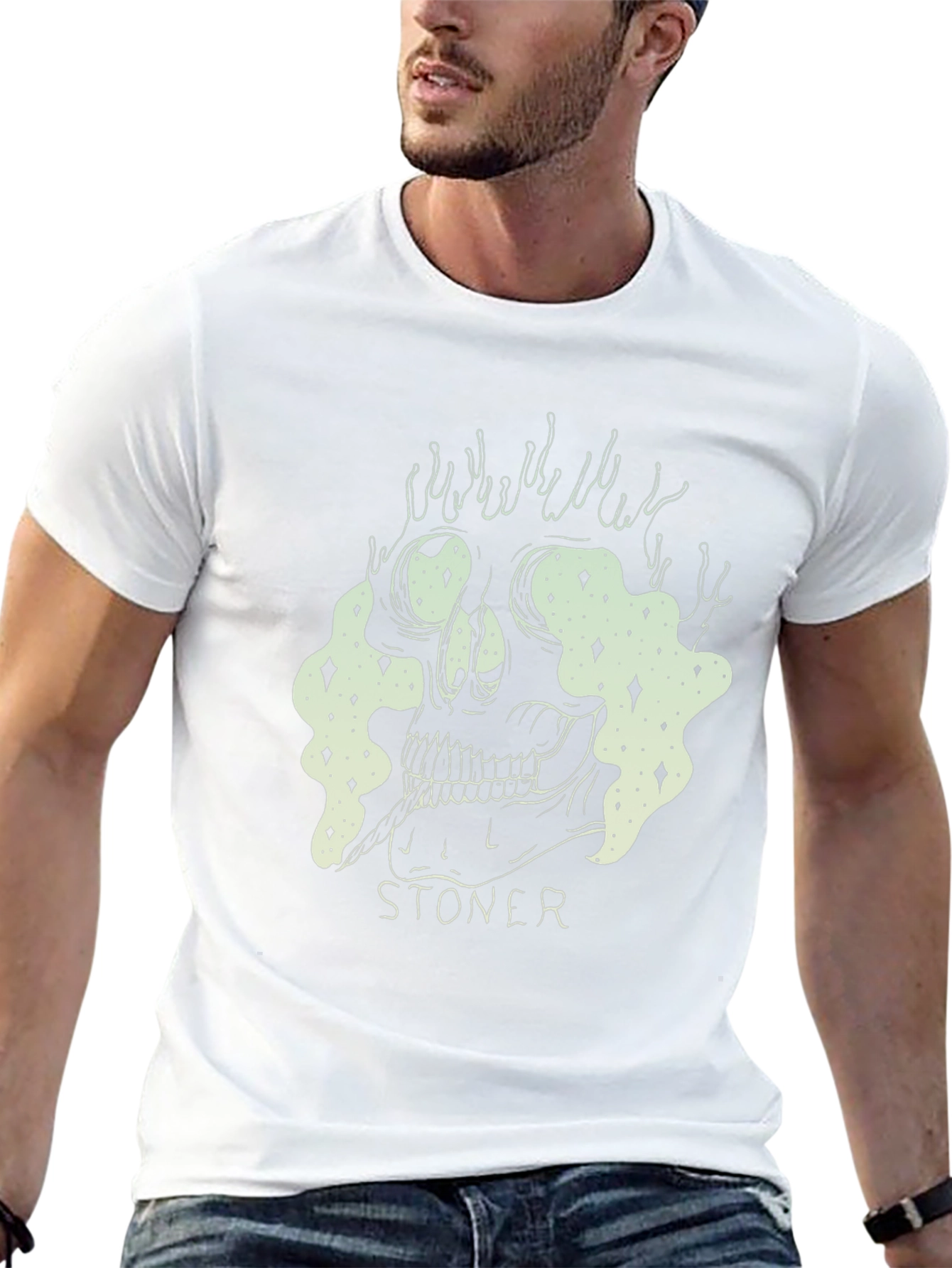 Stoner Skull Graphic Tee - Unisex Black T-Shirt