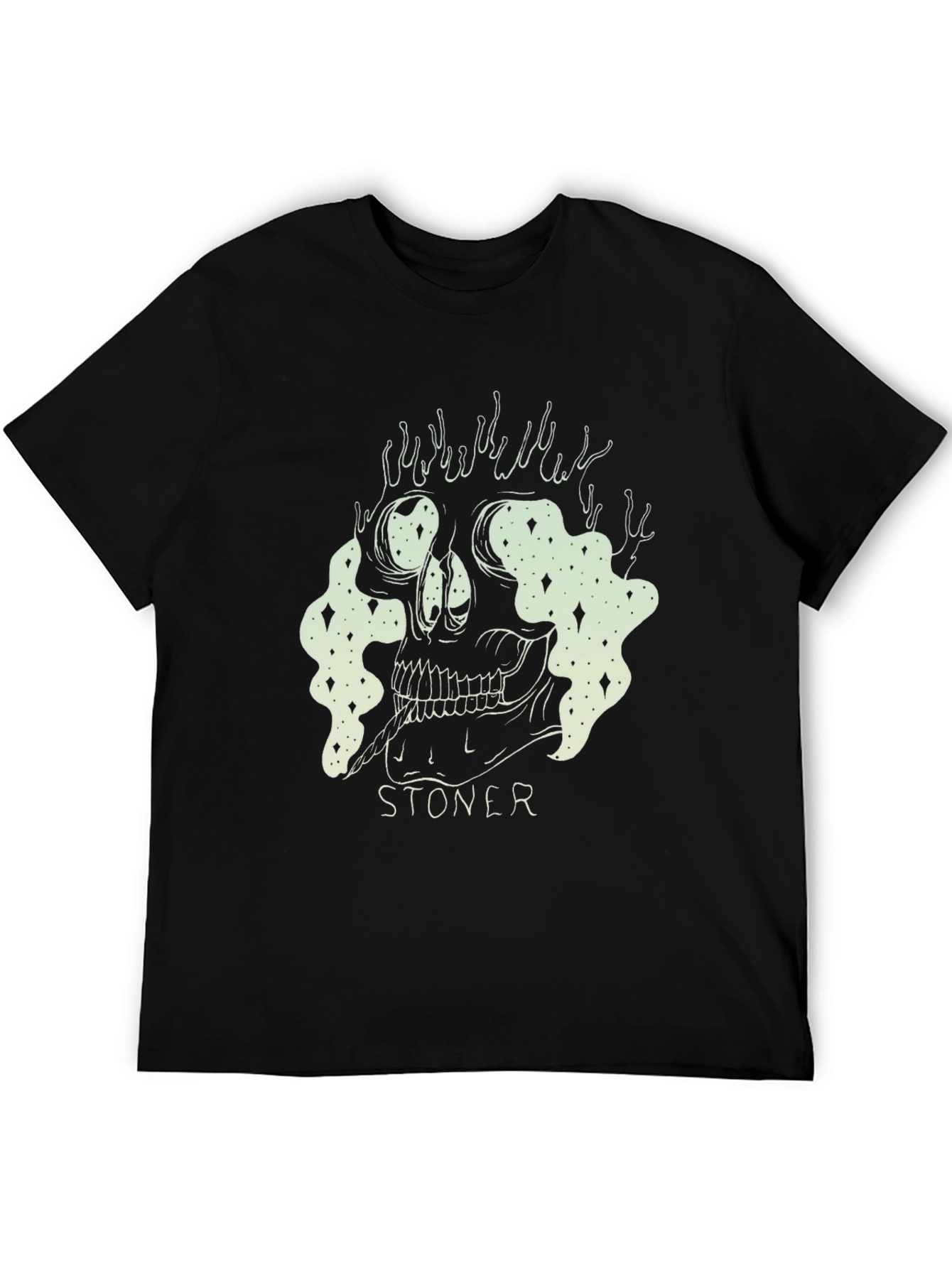 Stoner Skull Graphic Tee - Unisex Black T-Shirt