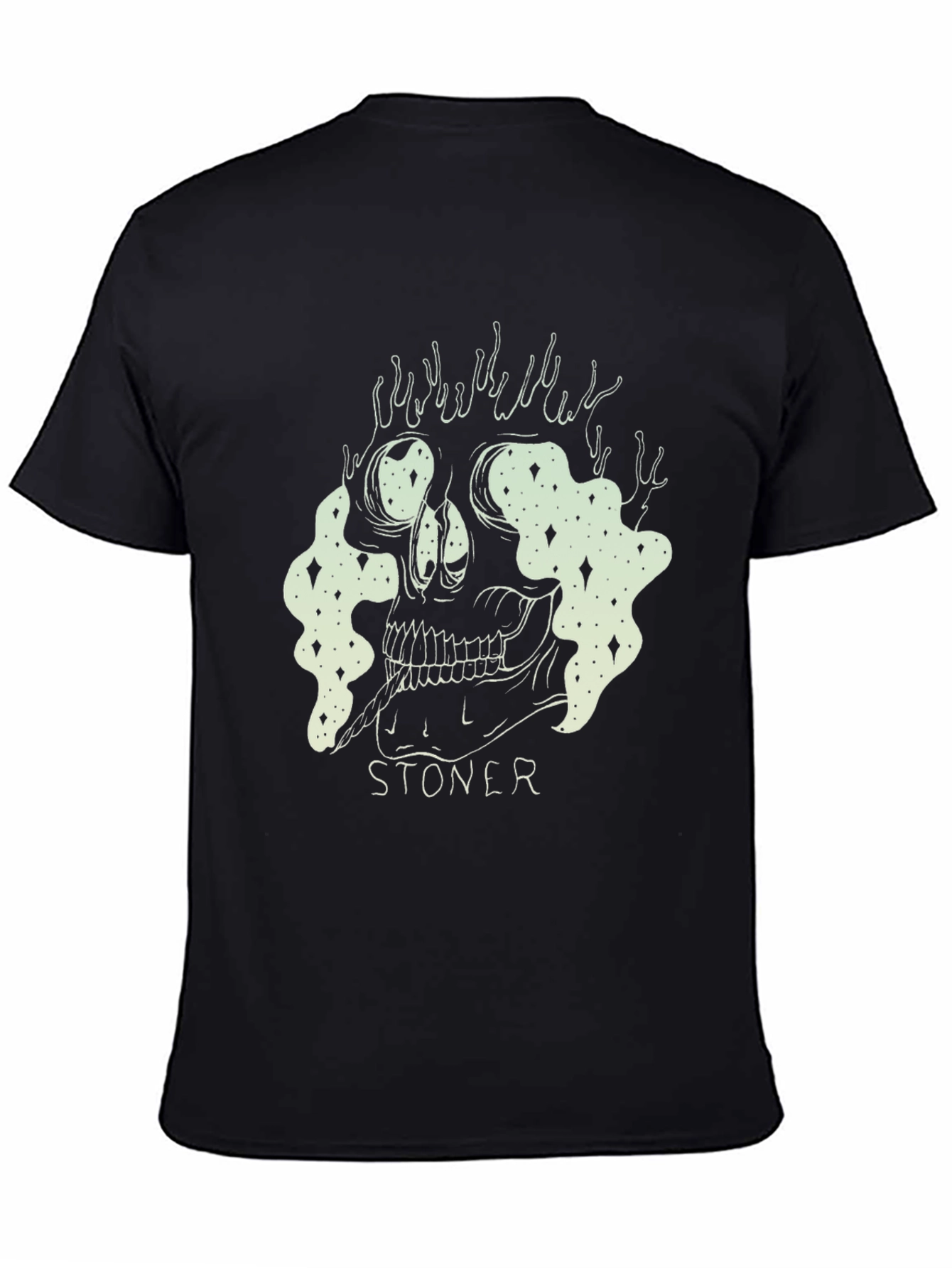 Stoner Skull Graphic Tee - Unisex Black T-Shirt