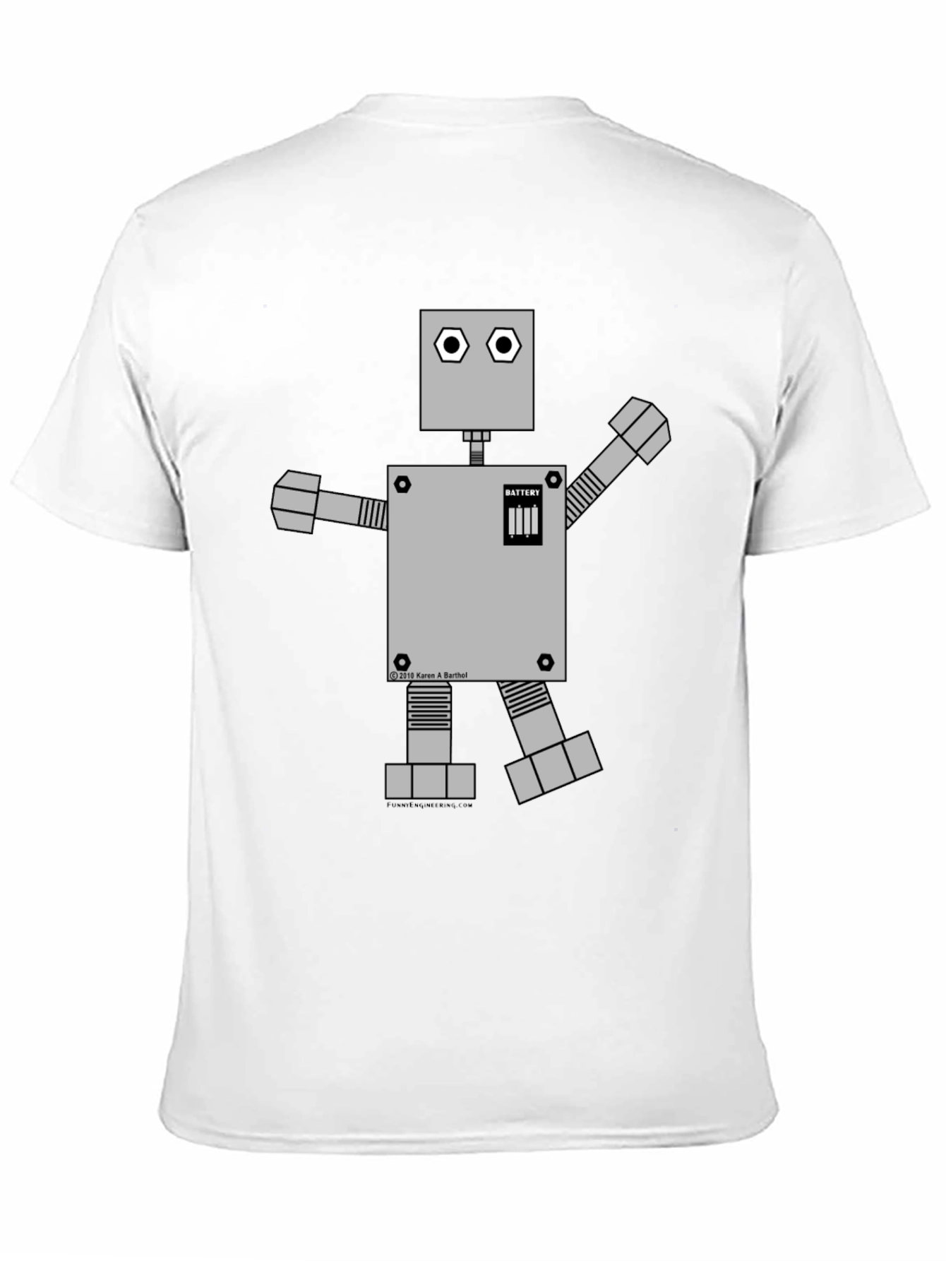 Retro Robot Graphic Tee - Black Cotton Shirt