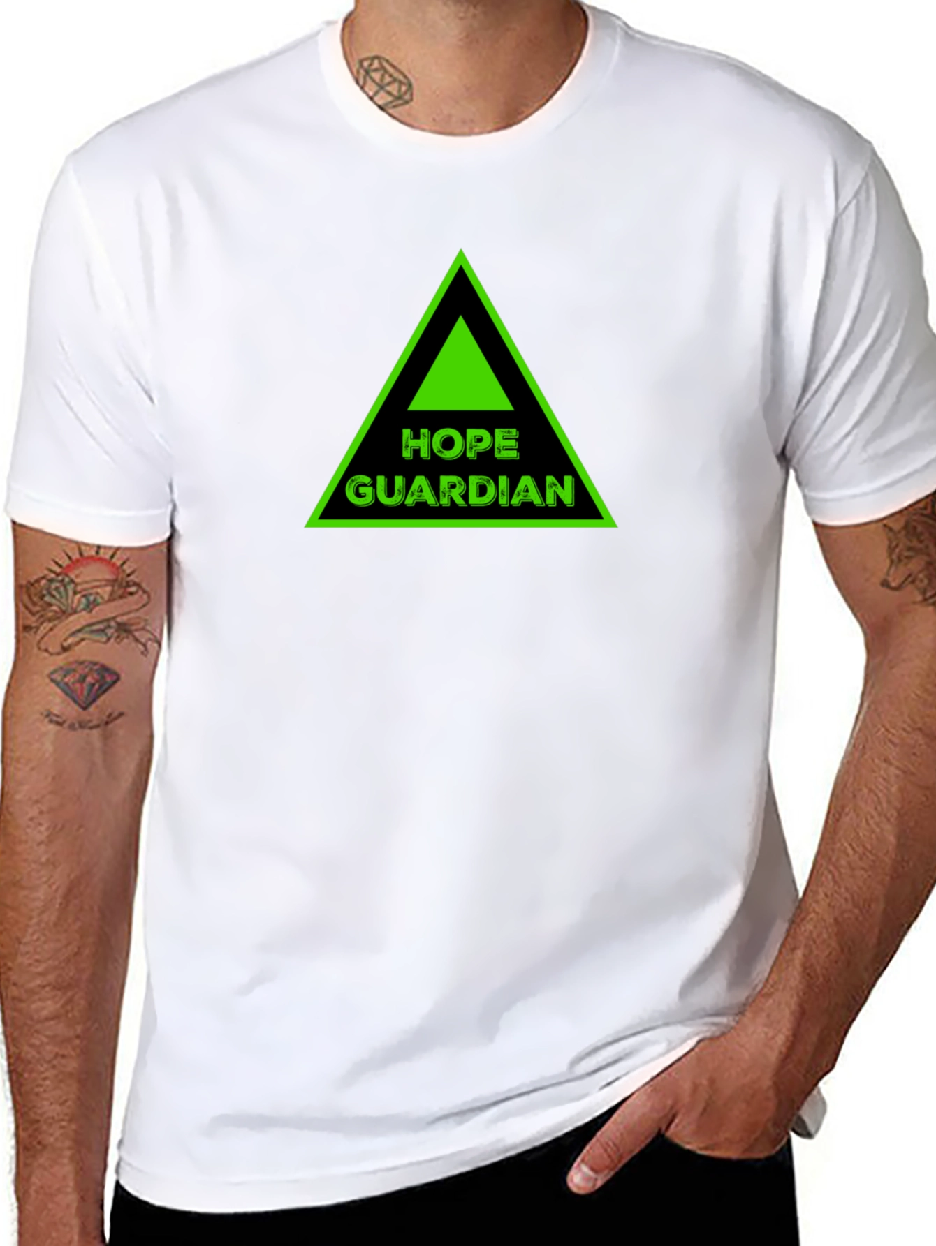 Hope Guardian Graphic Tee - Black Cotton T-Shirt