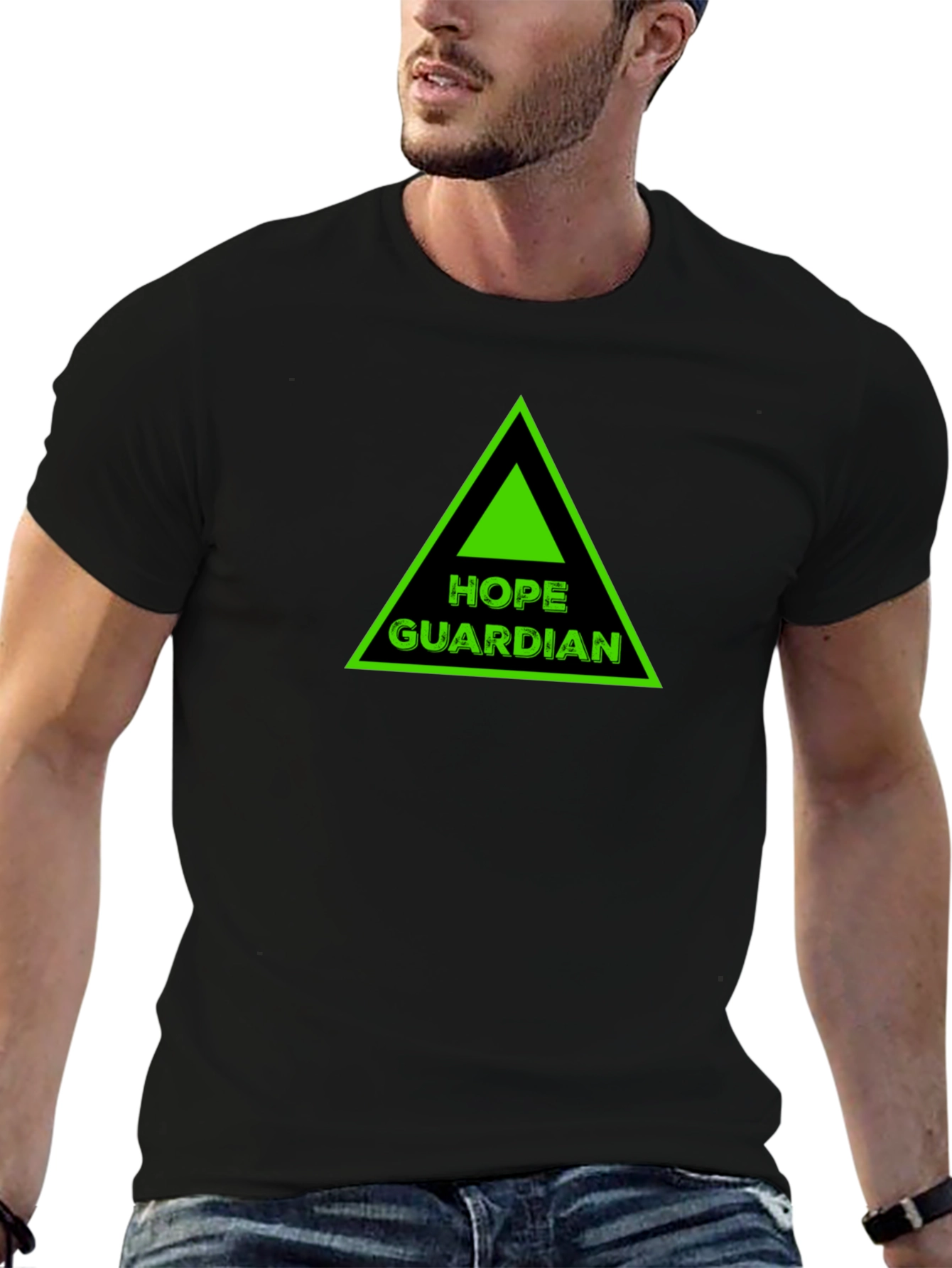 Hope Guardian Graphic Tee - Black Cotton T-Shirt