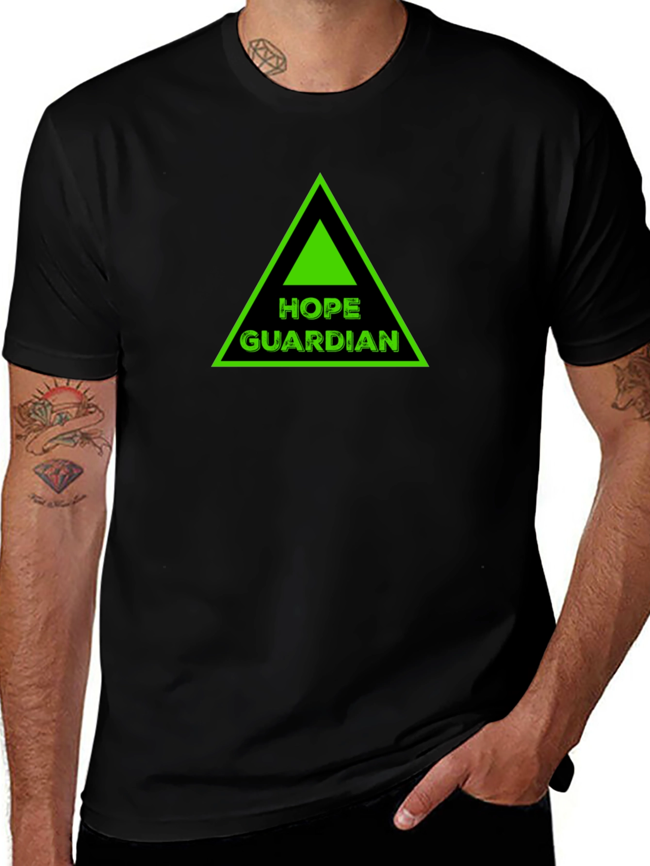 Hope Guardian Graphic Tee - Black Cotton T-Shirt