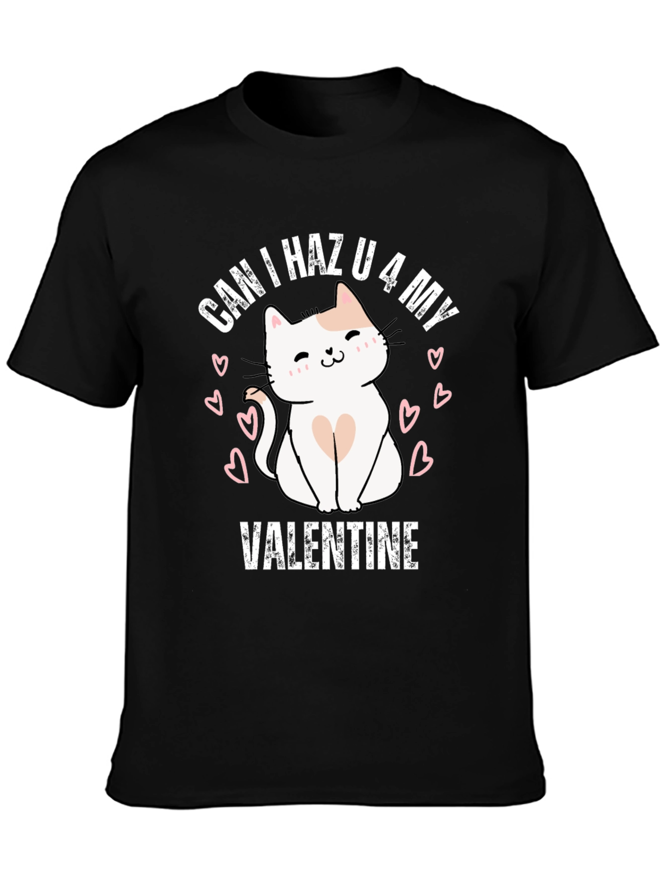 Valentines Day Cat Graphic T-Shirt