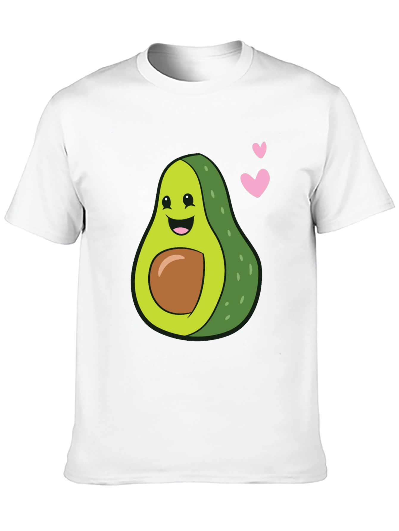 Cute Avocado Heart Graphic Black T-Shirt