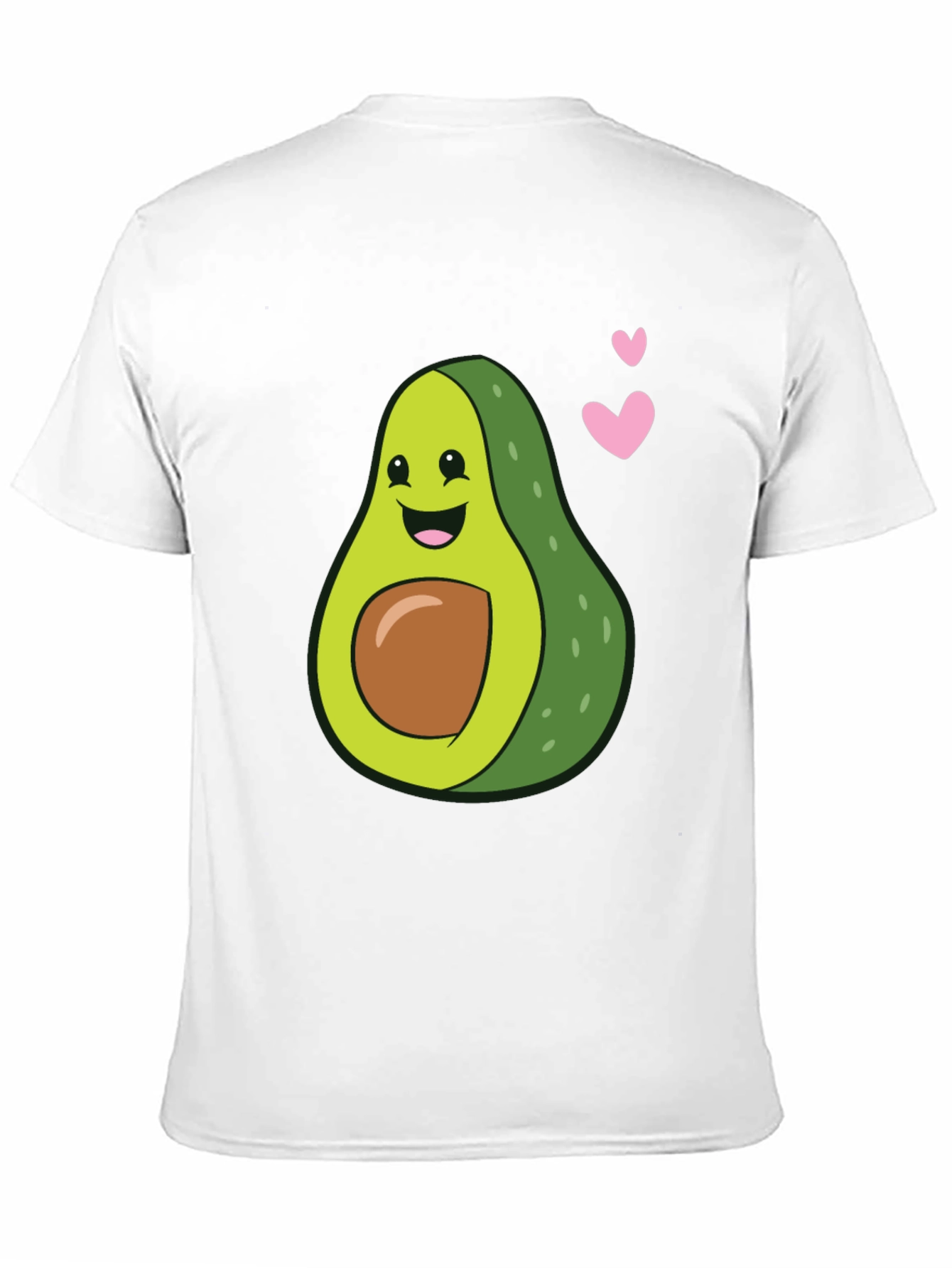 Cute Avocado Heart Graphic Black T-Shirt