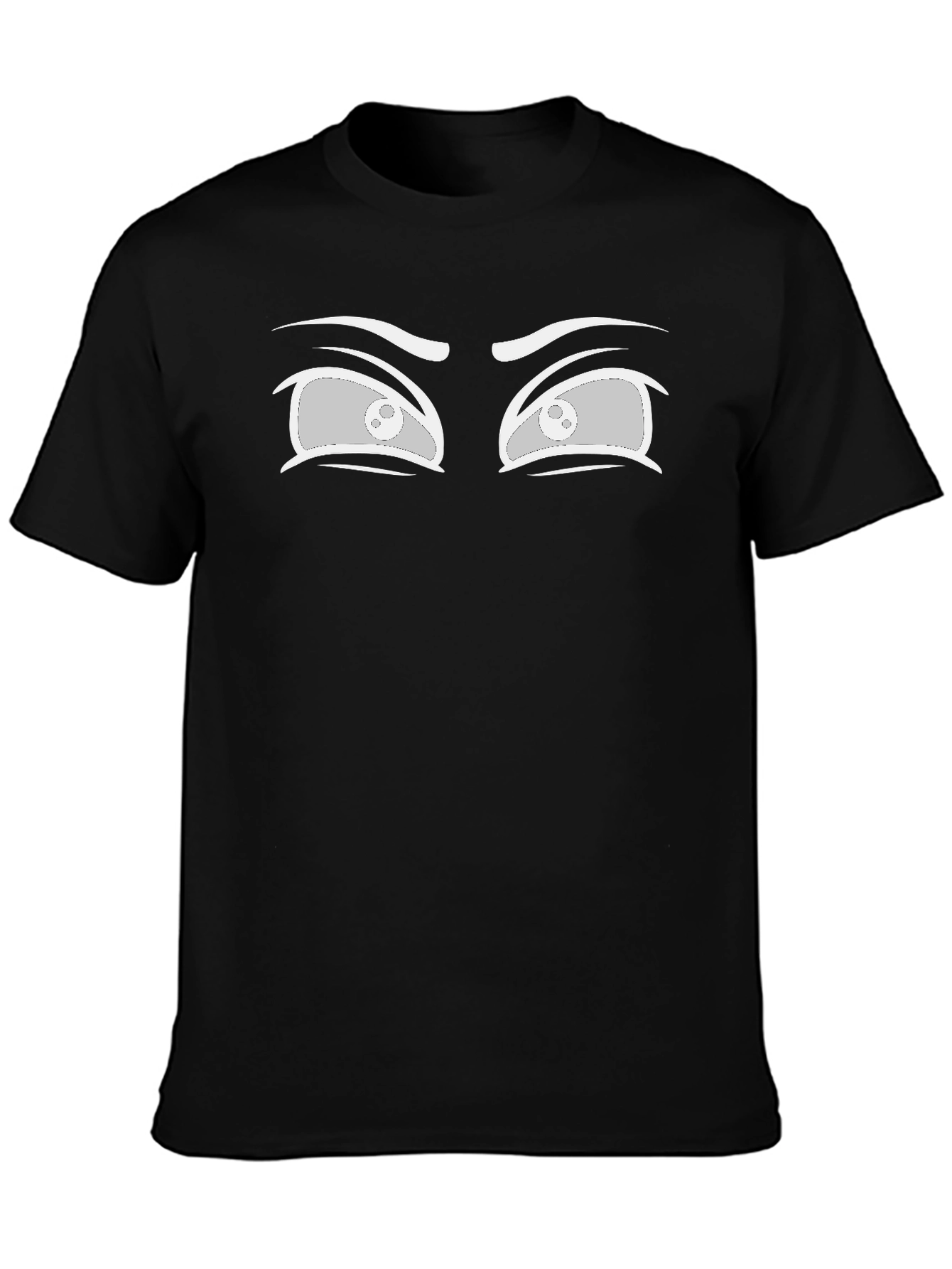 Funny Anime Eyes Graphic Tee - Unisex Black T-Shirt