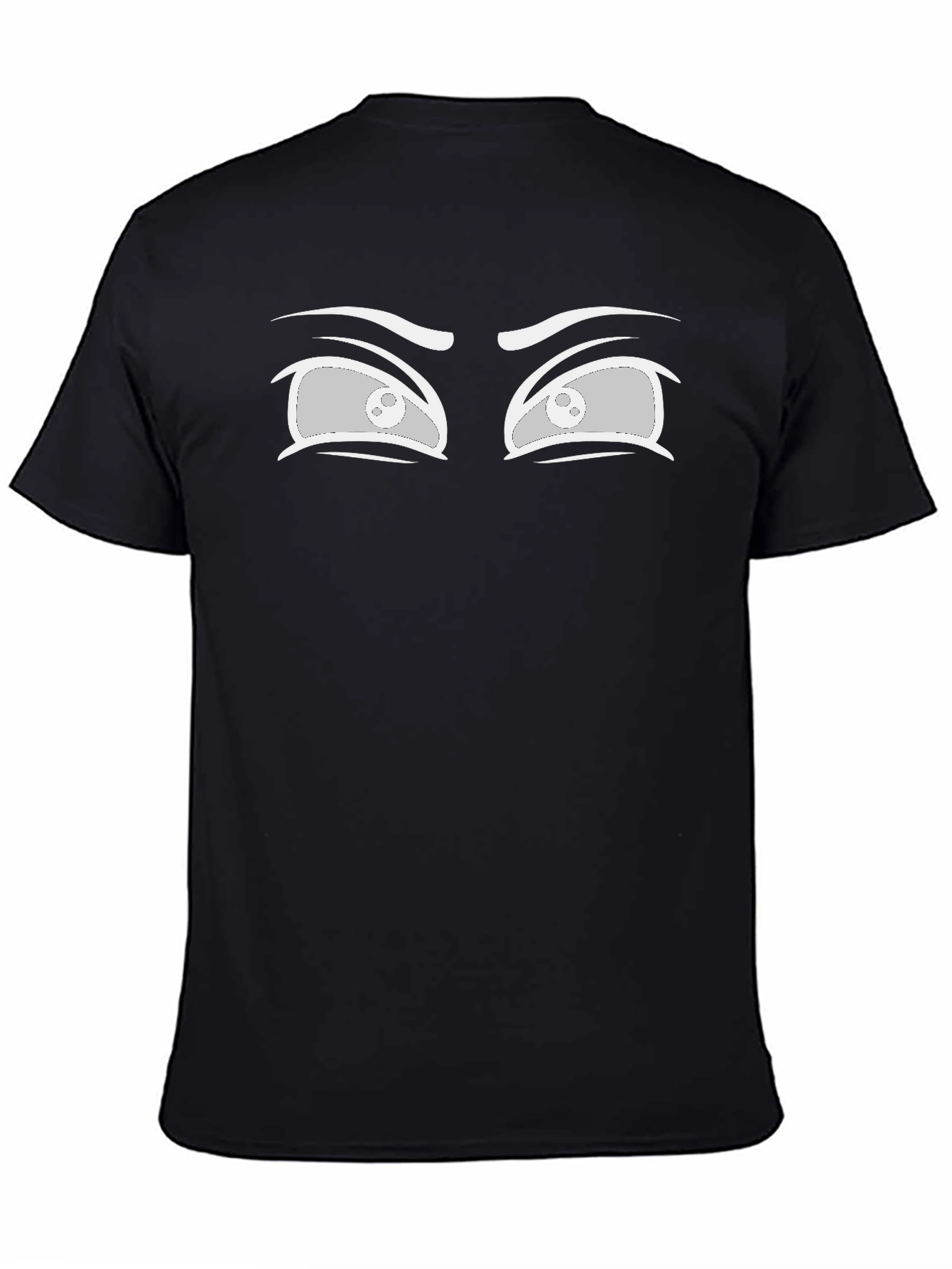 Funny Anime Eyes Graphic Tee - Unisex Black T-Shirt