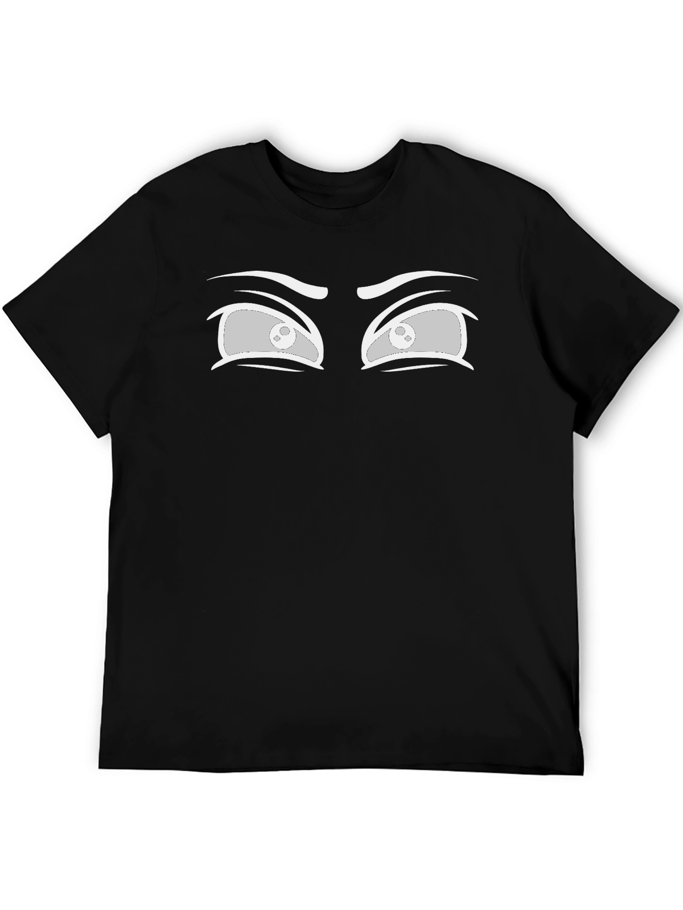 Funny Anime Eyes Graphic Tee - Unisex Black T-Shirt