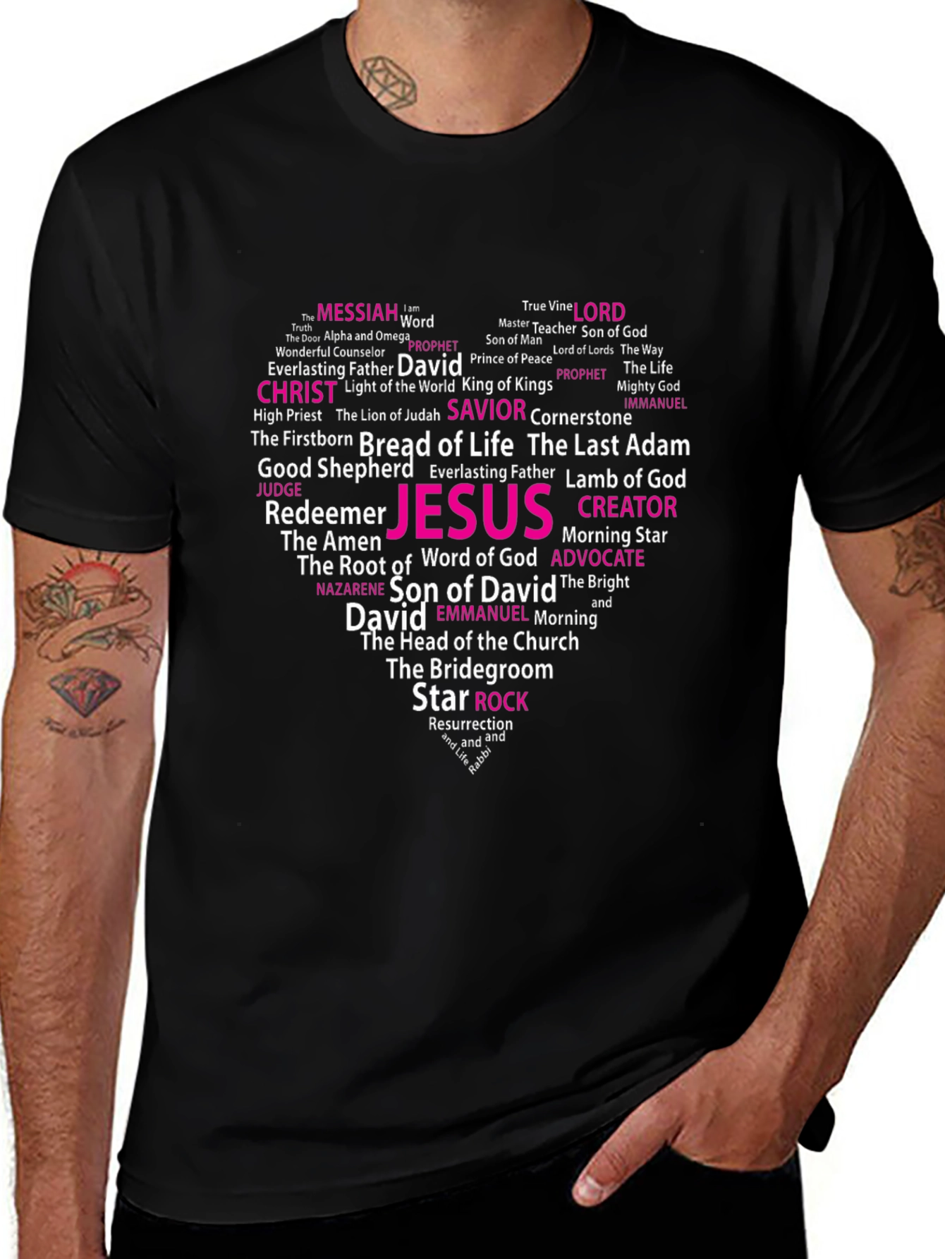 Faith Heart T-Shirt: Christian Word Art Tee