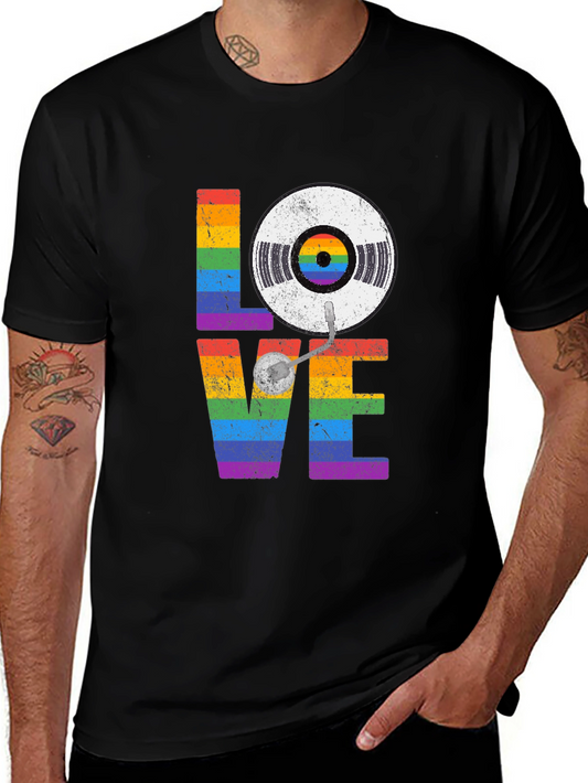 Rainbow LOVE Vinyl Record T-Shirt