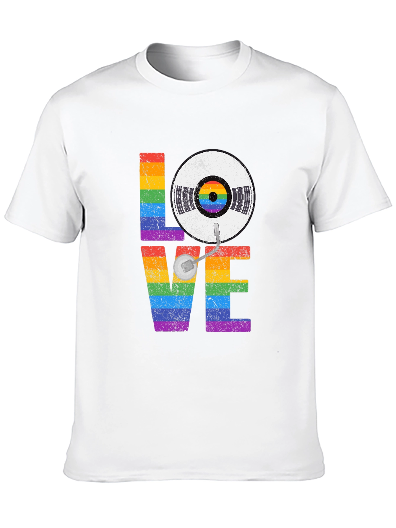 Rainbow LOVE Vinyl Record T-Shirt