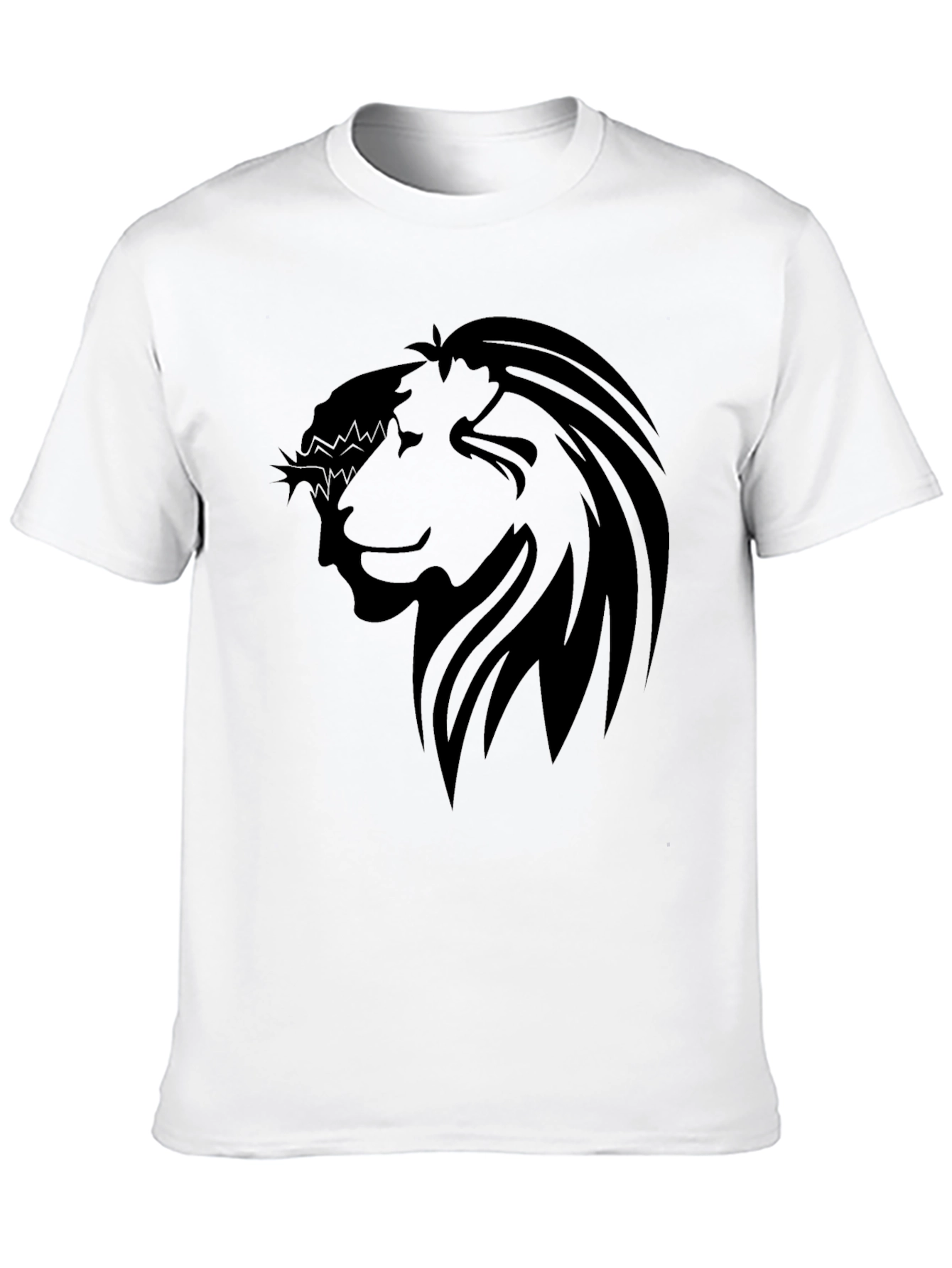 Lion Crown Graphic Black T-Shirt - Stylish Mens Tee