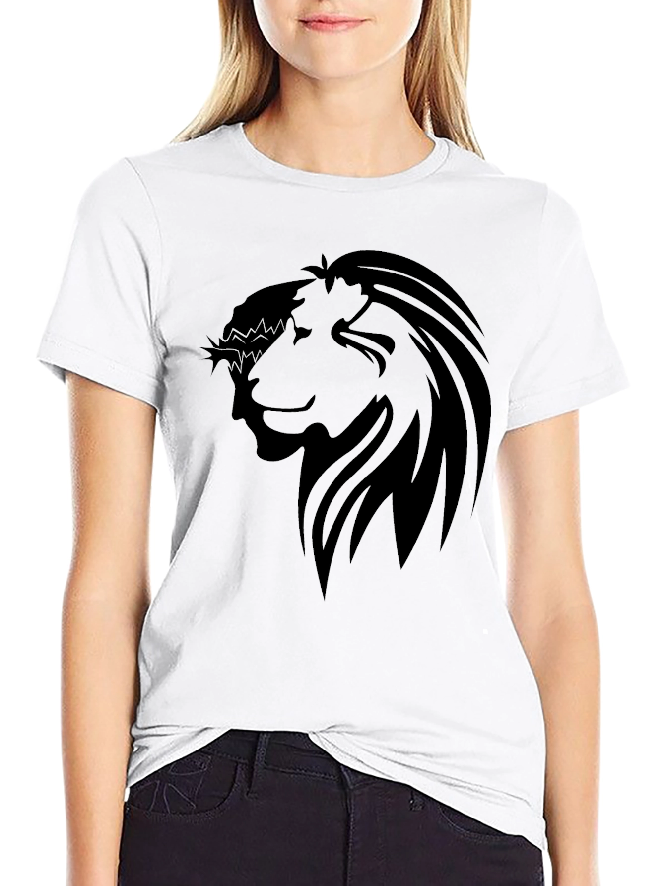 Lion Crown Graphic Black T-Shirt - Stylish Mens Tee