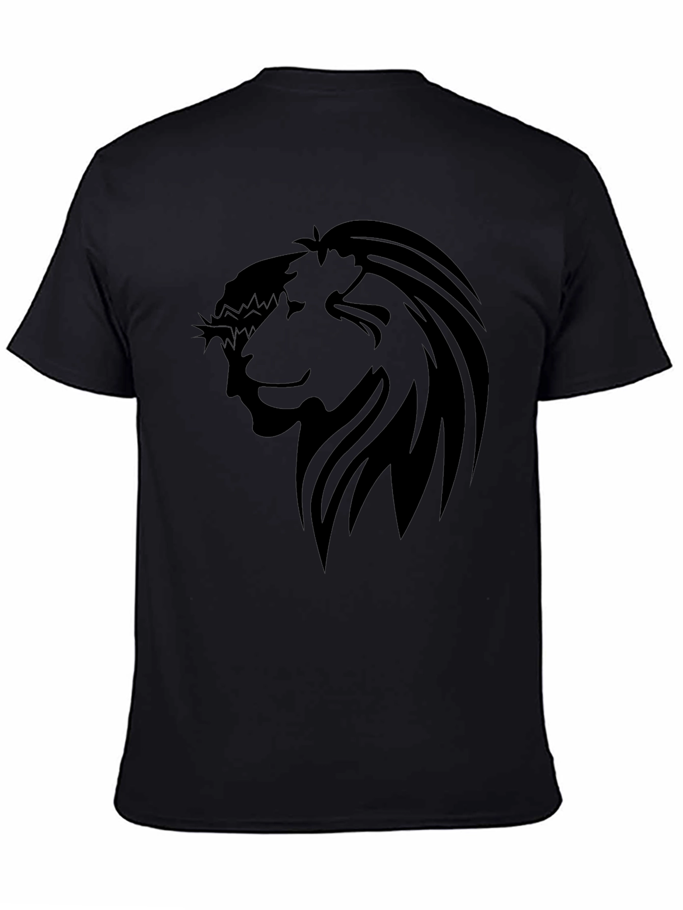 Lion Crown Graphic Black T-Shirt - Stylish Mens Tee