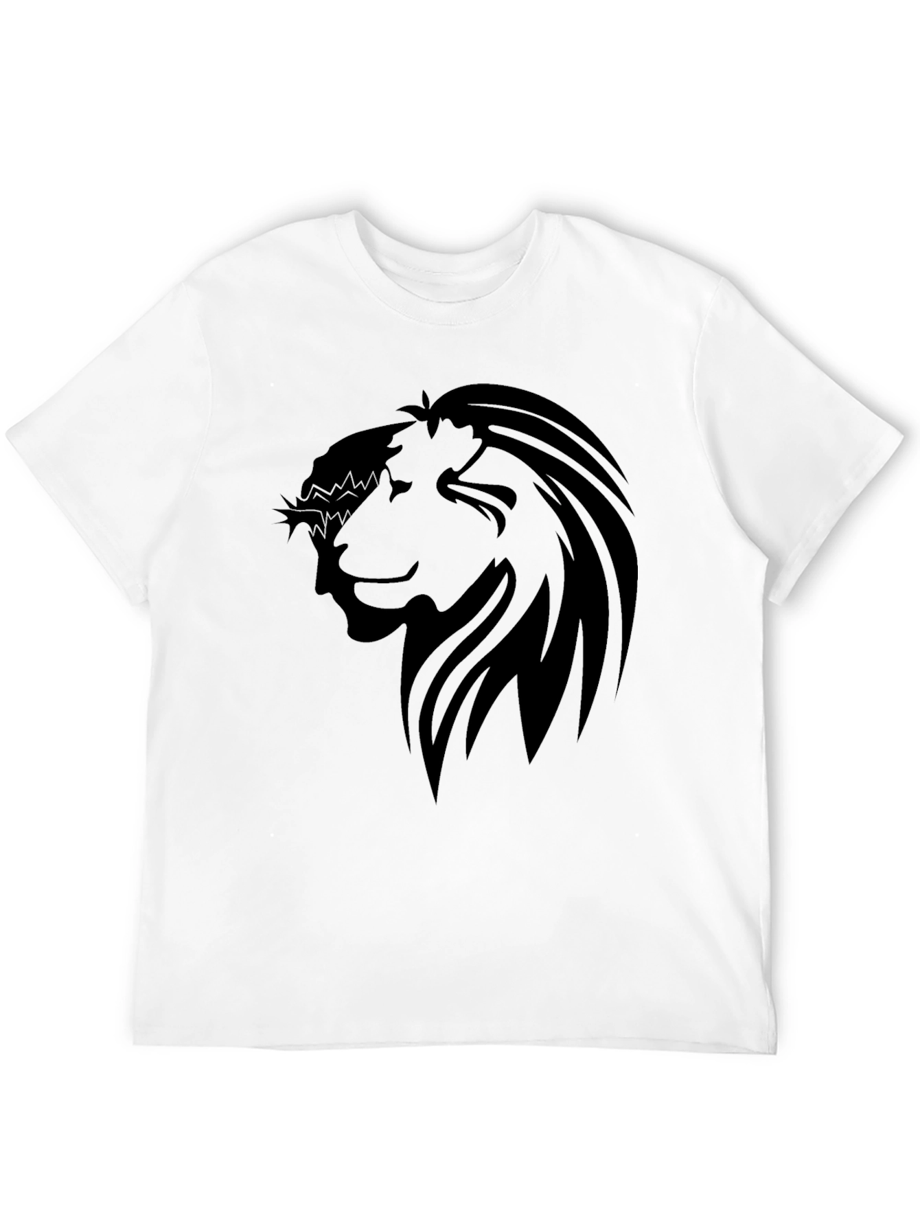 Lion Crown Graphic Black T-Shirt - Stylish Mens Tee
