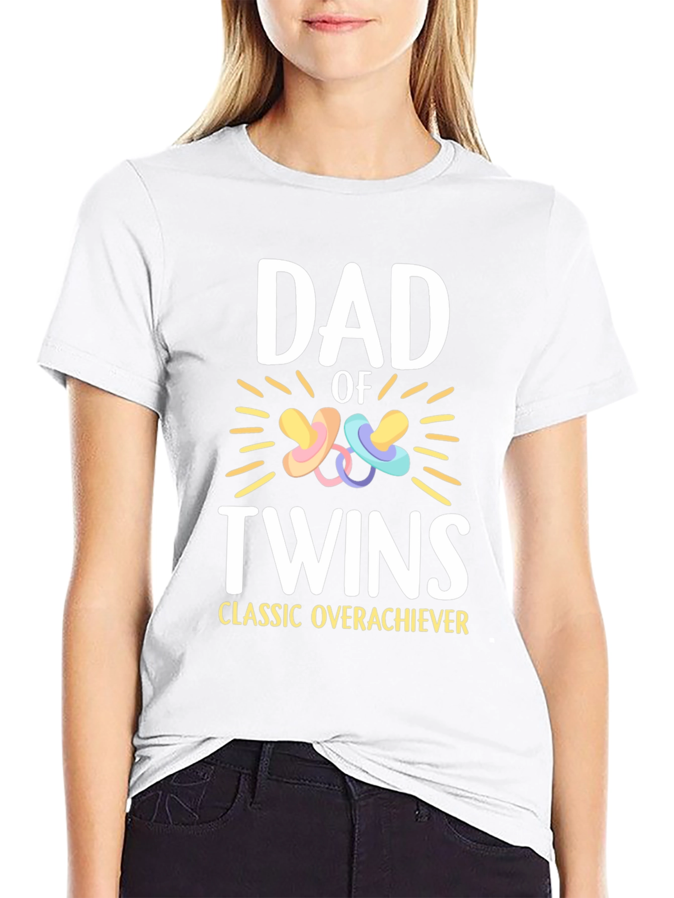 Dad of Twins T-Shirt - Classic Overachiever Tee