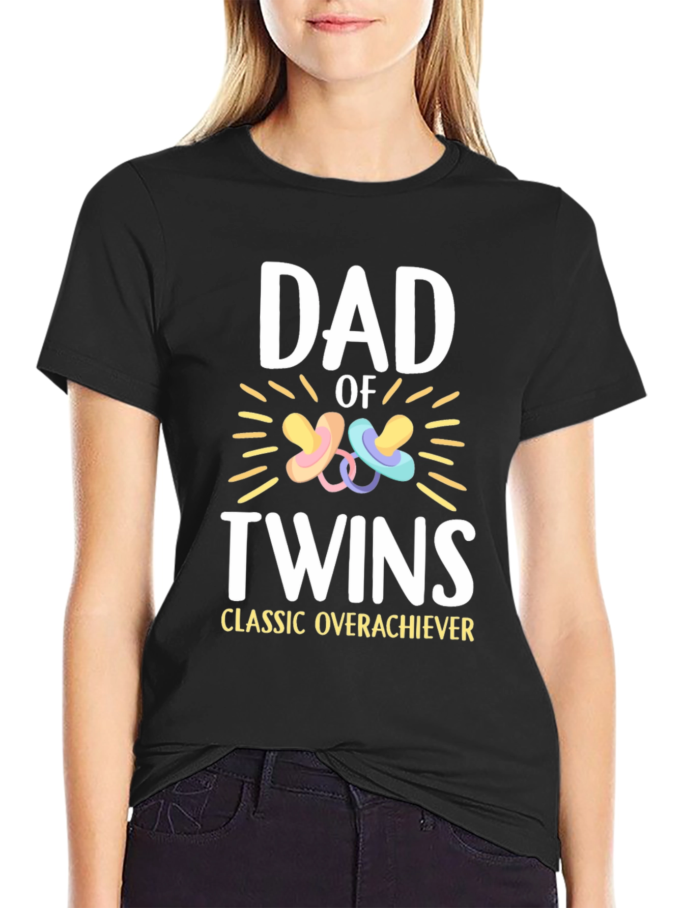 Dad of Twins T-Shirt - Classic Overachiever Tee