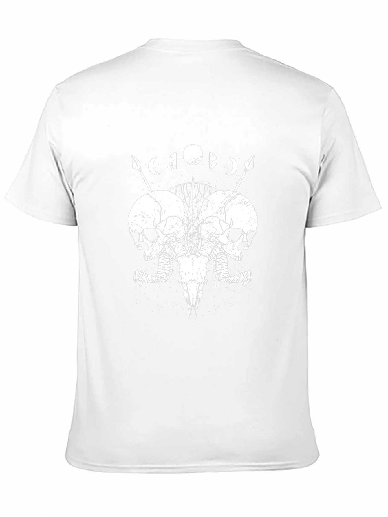 Skull & Moon Phases Graphic Tee - Black