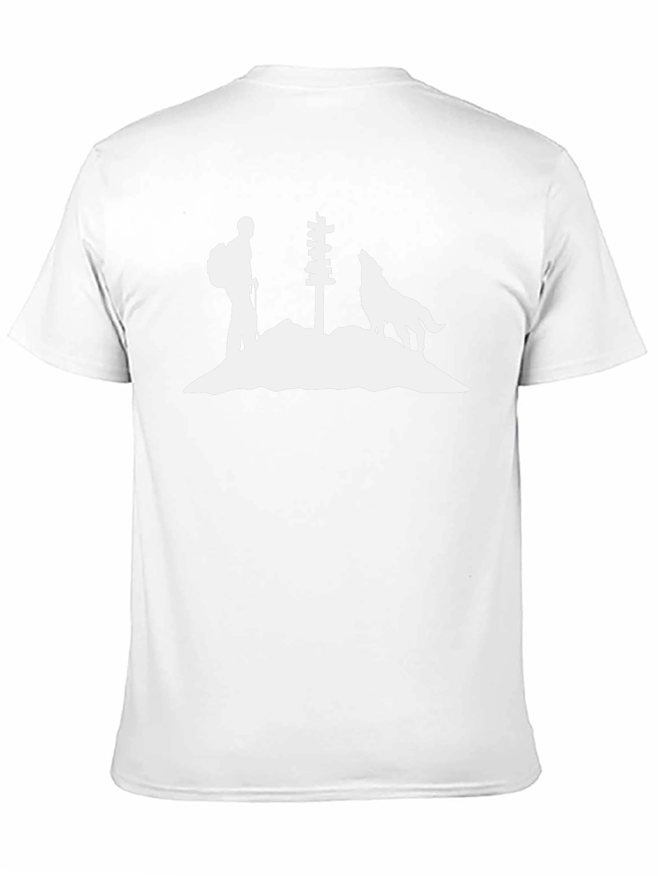 Hiking Wolf Silhouette Graphic Tee