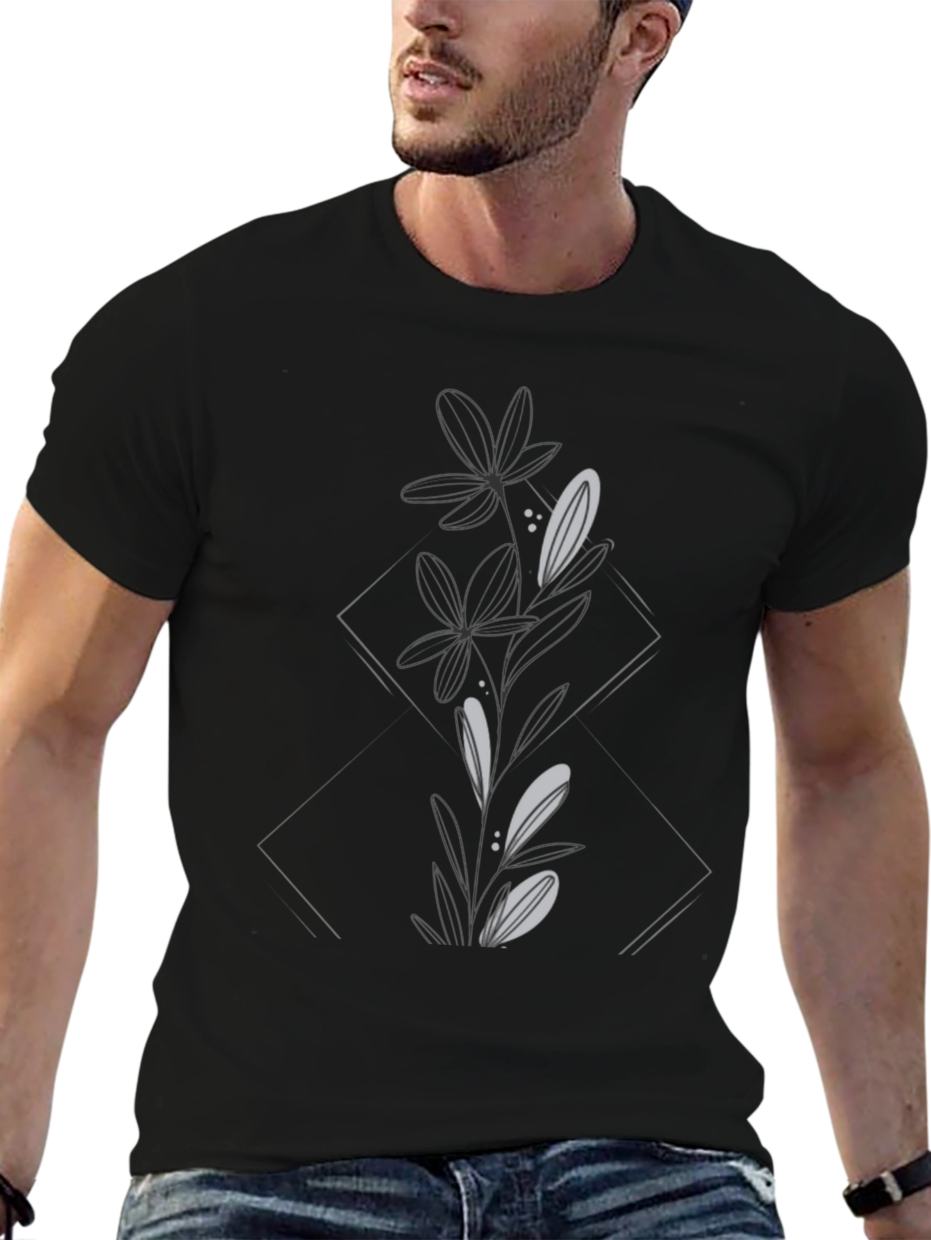Botanical Graphic Tee - Black