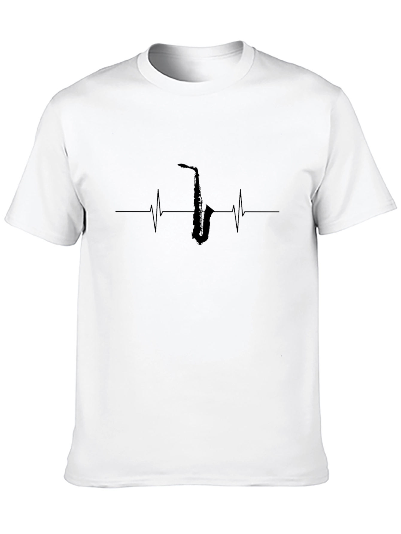 Saxophone Heartbeat T-Shirt - Music Lover Tee